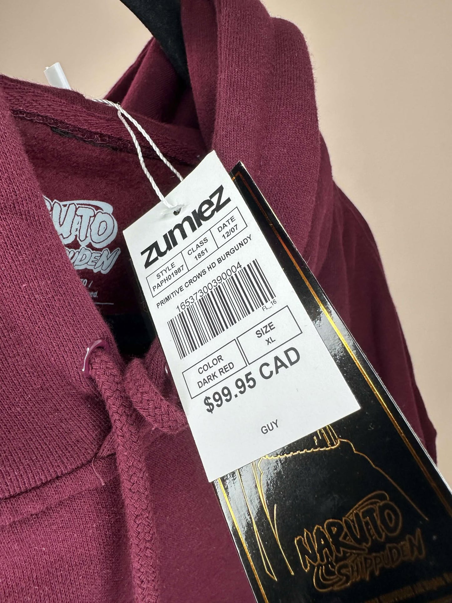 BNWT x Primitive x Naruto Shippuden x Uchiha Itachi x Maroon Pullover Hoodie - XL