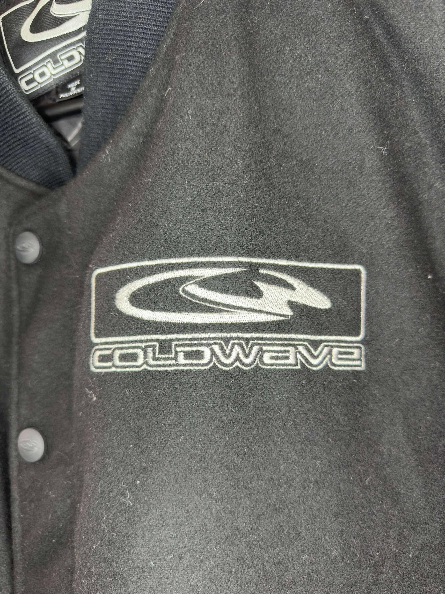 Coldwave x Super Snow Cross x Black Red Varsity Style Zip Up Insulated Jacket -XL
