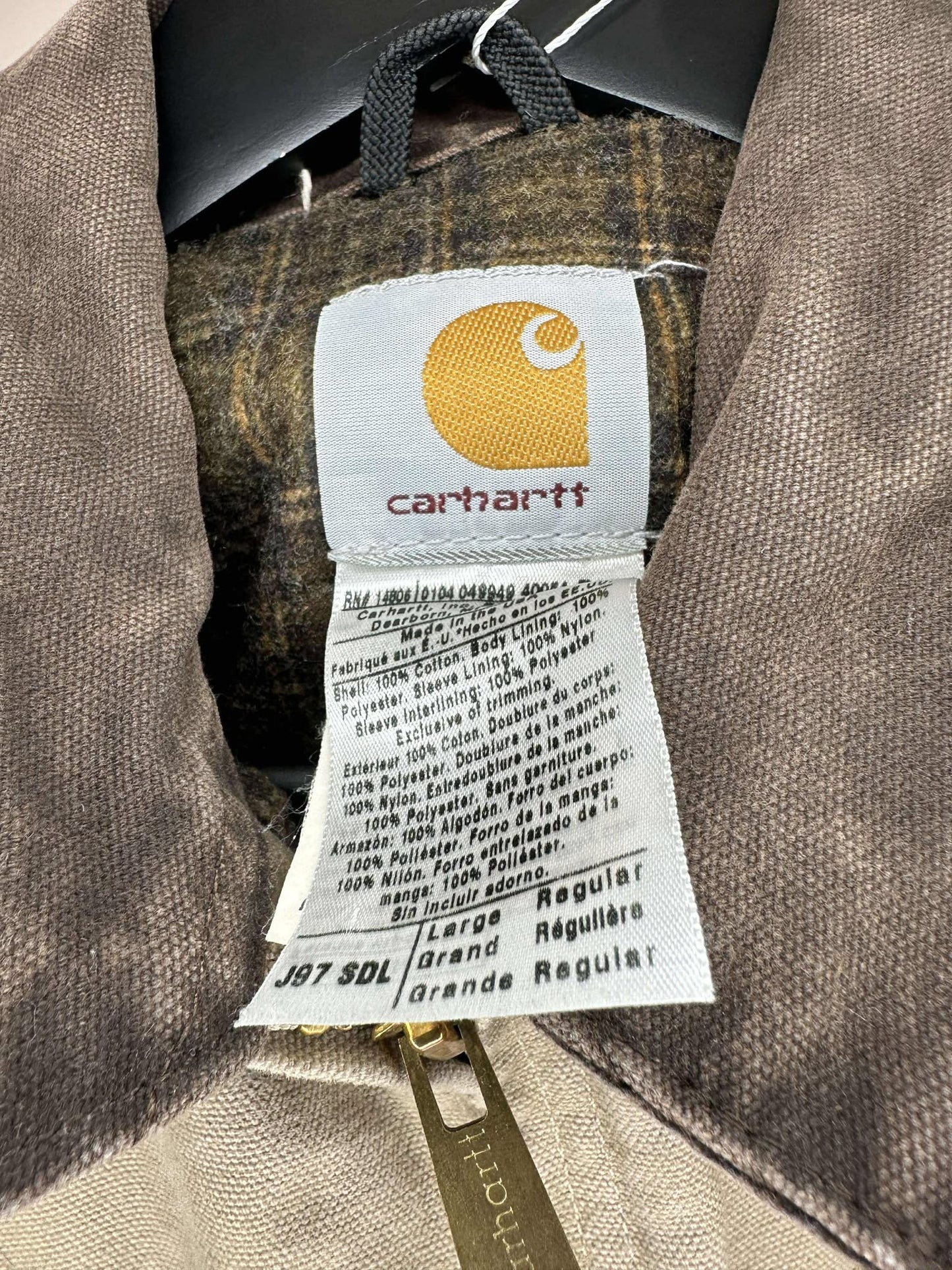 Carhartt x Blanket Lined Brown Embroidered Company Logo Detroit Jacket - L