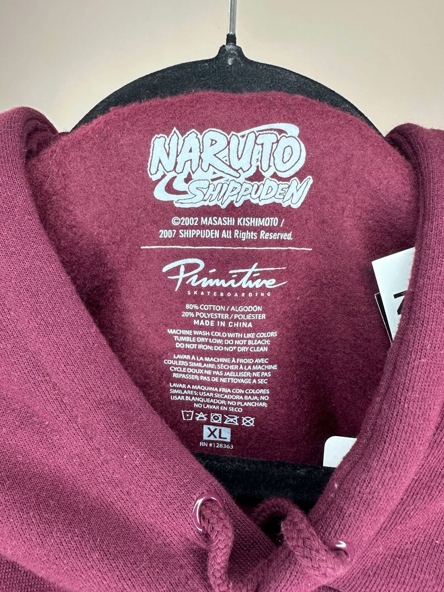 BNWT x Primitive x Naruto Shippuden x Uchiha Itachi x Maroon Pullover Hoodie - XL