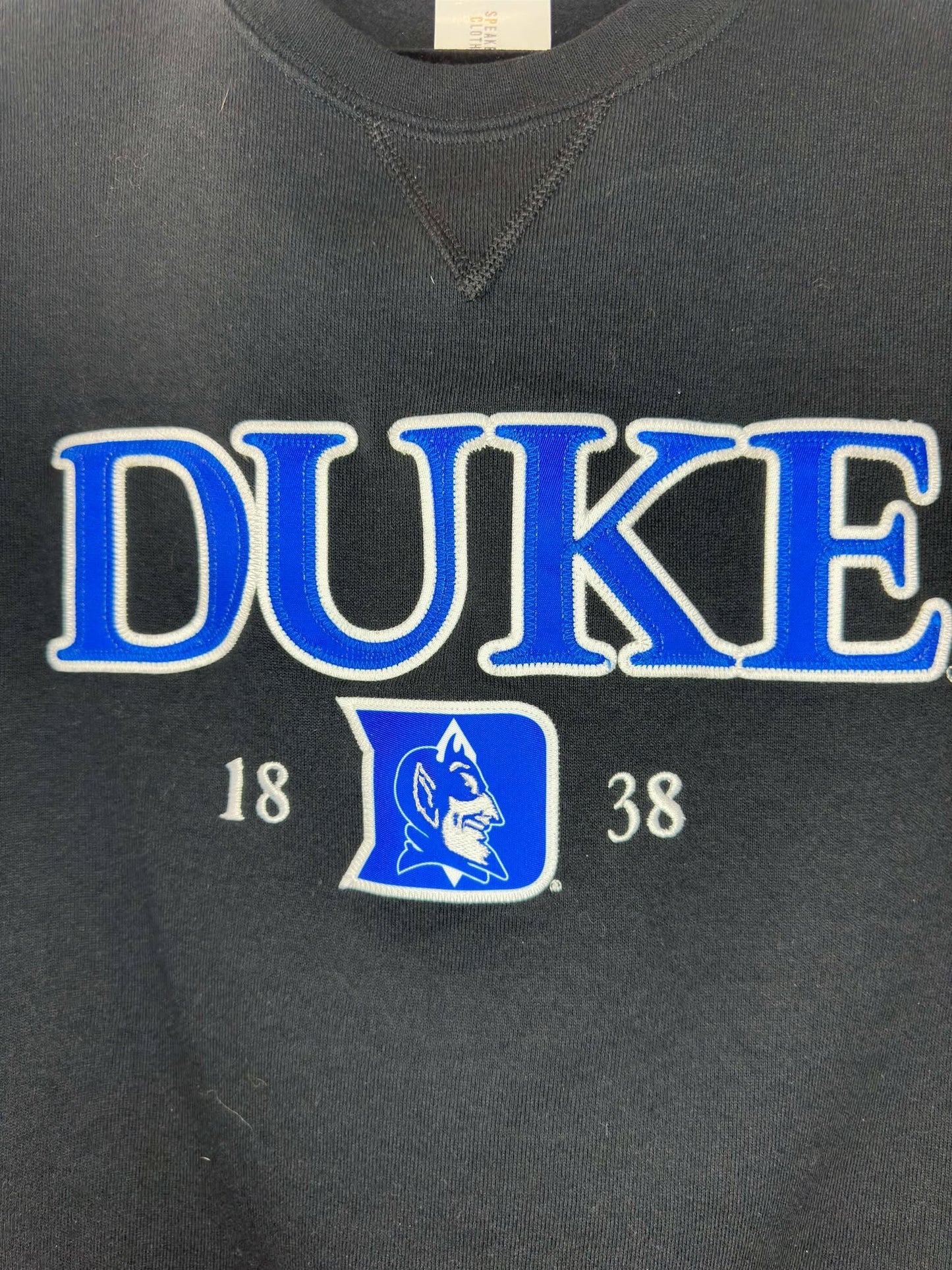 VTG x Russell Athletic x Duke University x Blue Devil x Black Pullover Crewneck - S