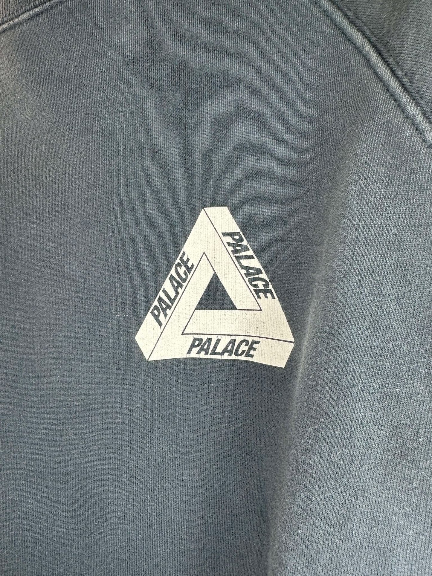 PALACE x Dark Blue Tri Logo Pullover Crewneck - L