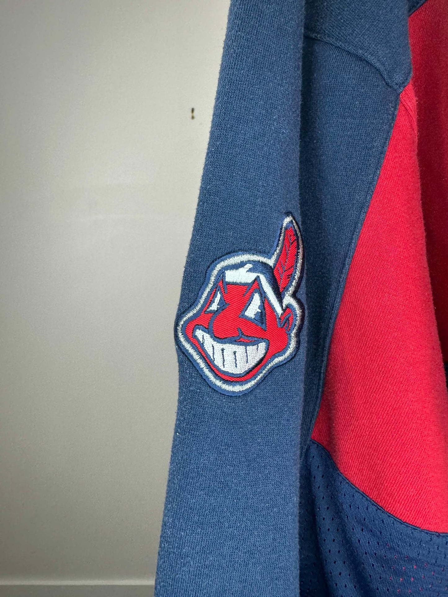 VTG x MLB x LEE x Cleveland Indians "Guardians" x Navy Red V-Neck Pullover Crewneck - XXL