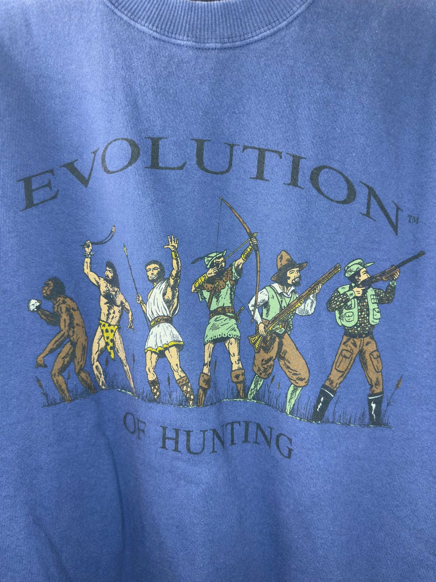 VTG x Gildan x Evolution of Hunting x Navy Pullover Crewneck - XL
