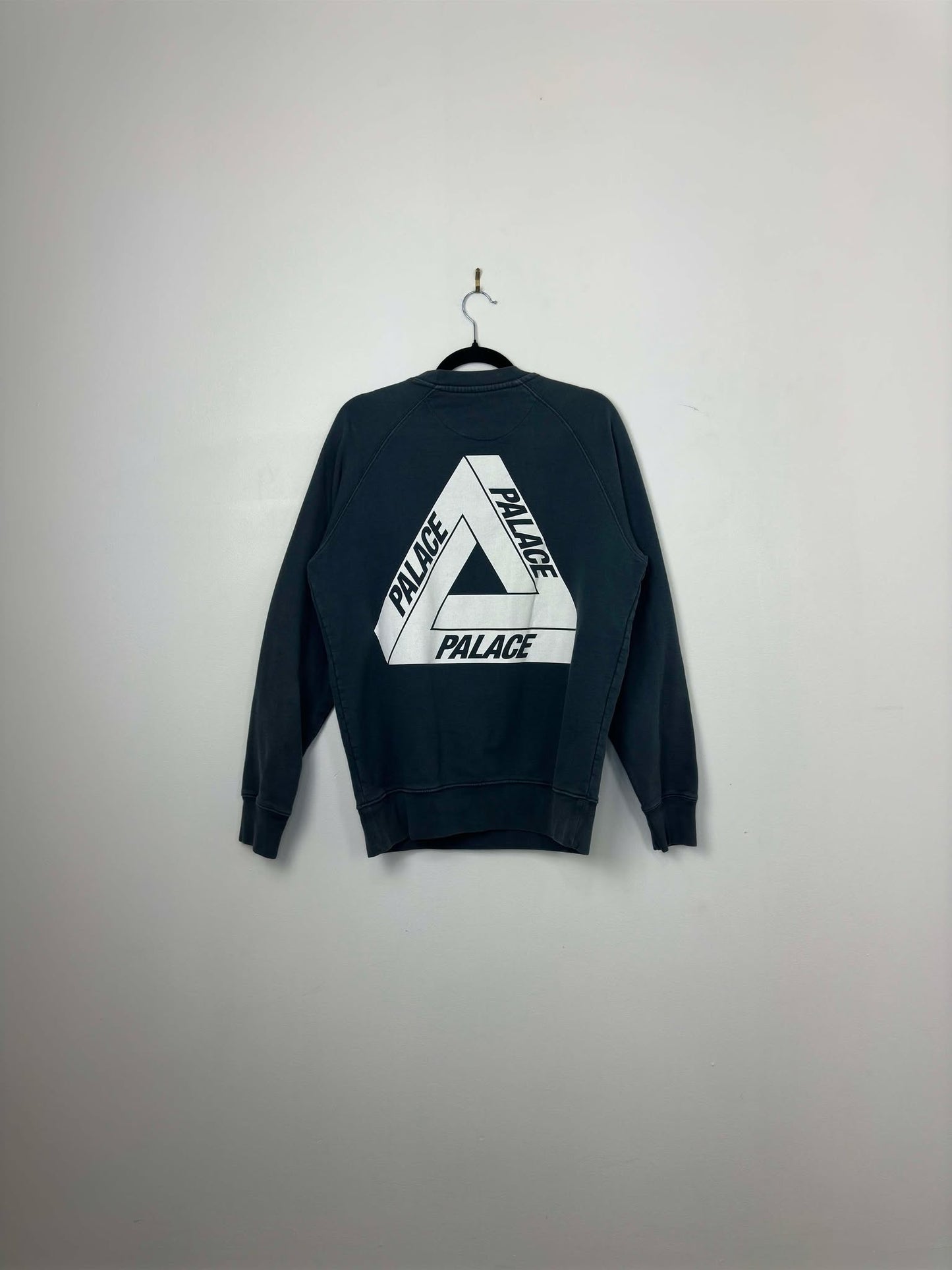 PALACE x Dark Blue Tri Logo Pullover Crewneck - L