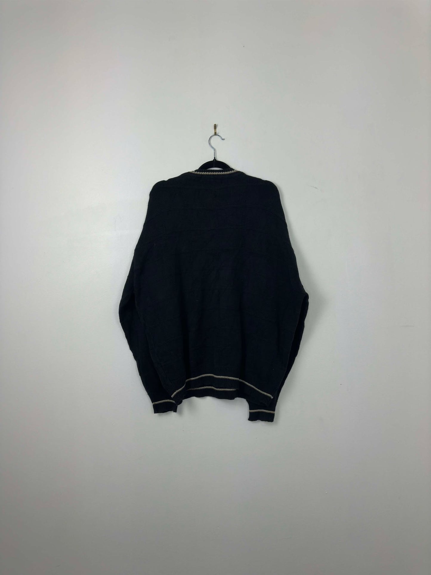 VTG x CARMEL x Navy Golfing Embroidery Knit Pullover Sweater - XL