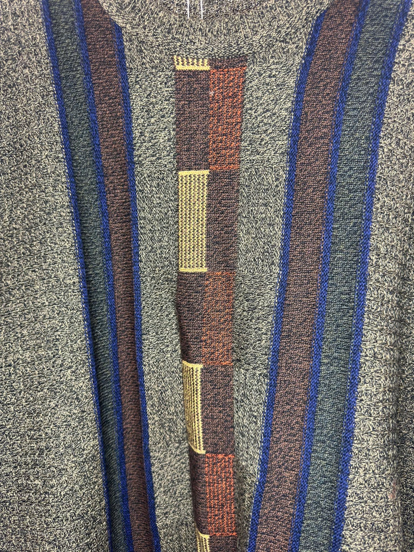 VTG x Leo Chevalier Design x Front 3D Knit Pattern Pullover Sweater - XL