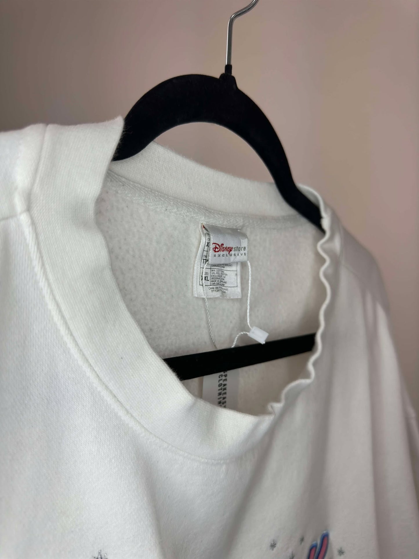 VTG x Disney x Tinker Bell Forever Sassy x White Embroidered Pullover Crewneck - XXL