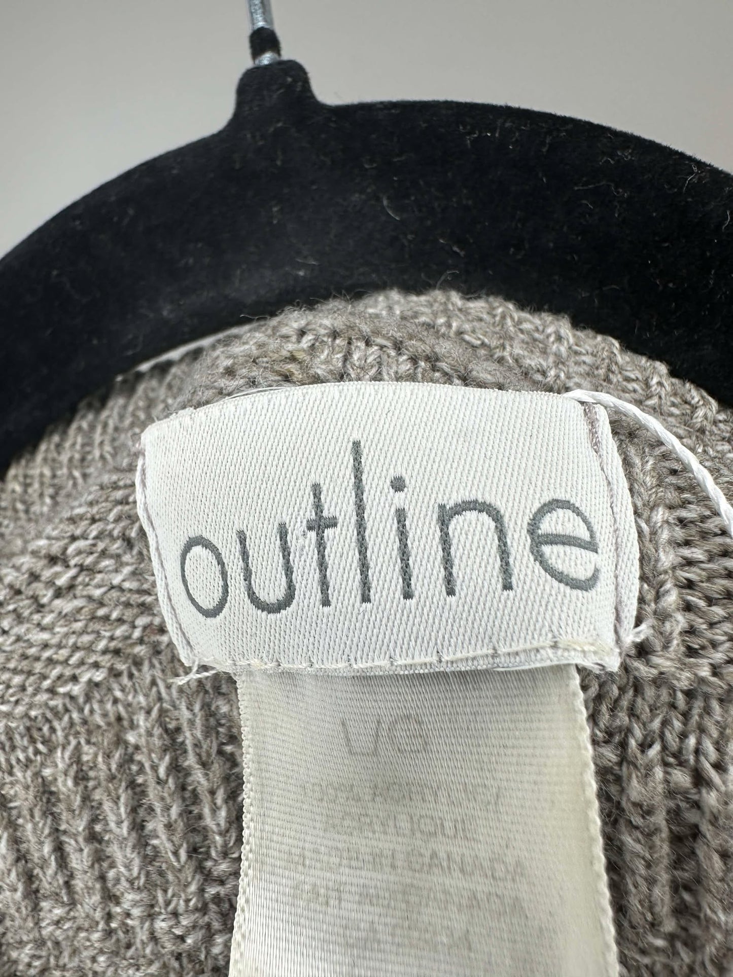 VTG x Outline x Grey Aztec Pattern 3D Knit Pullover Sweater - L