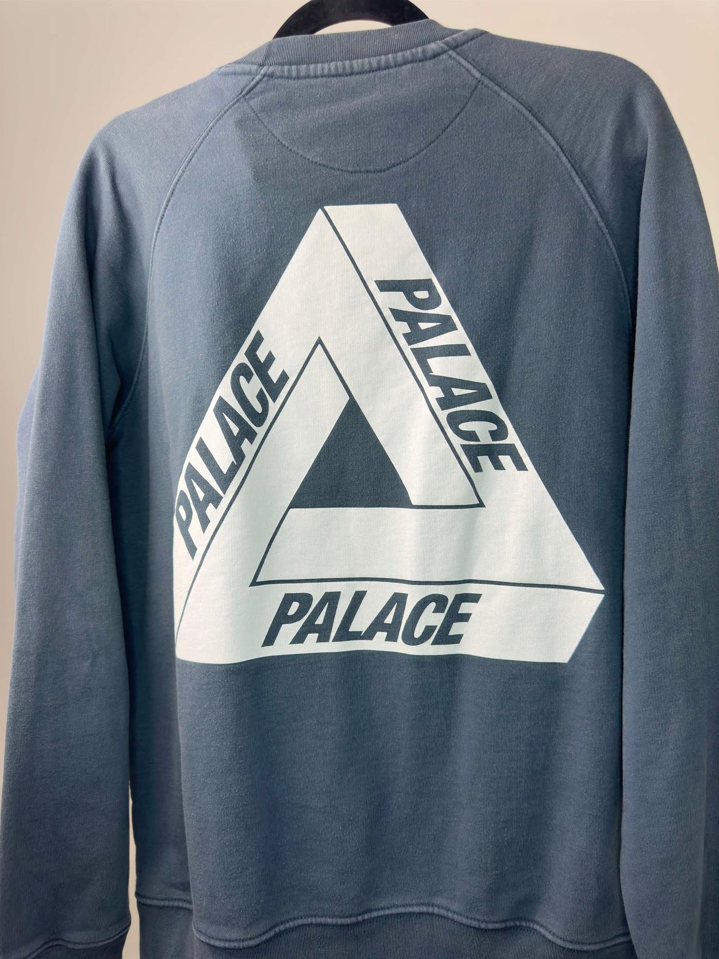 PALACE x Dark Blue Tri Logo Pullover Crewneck - L