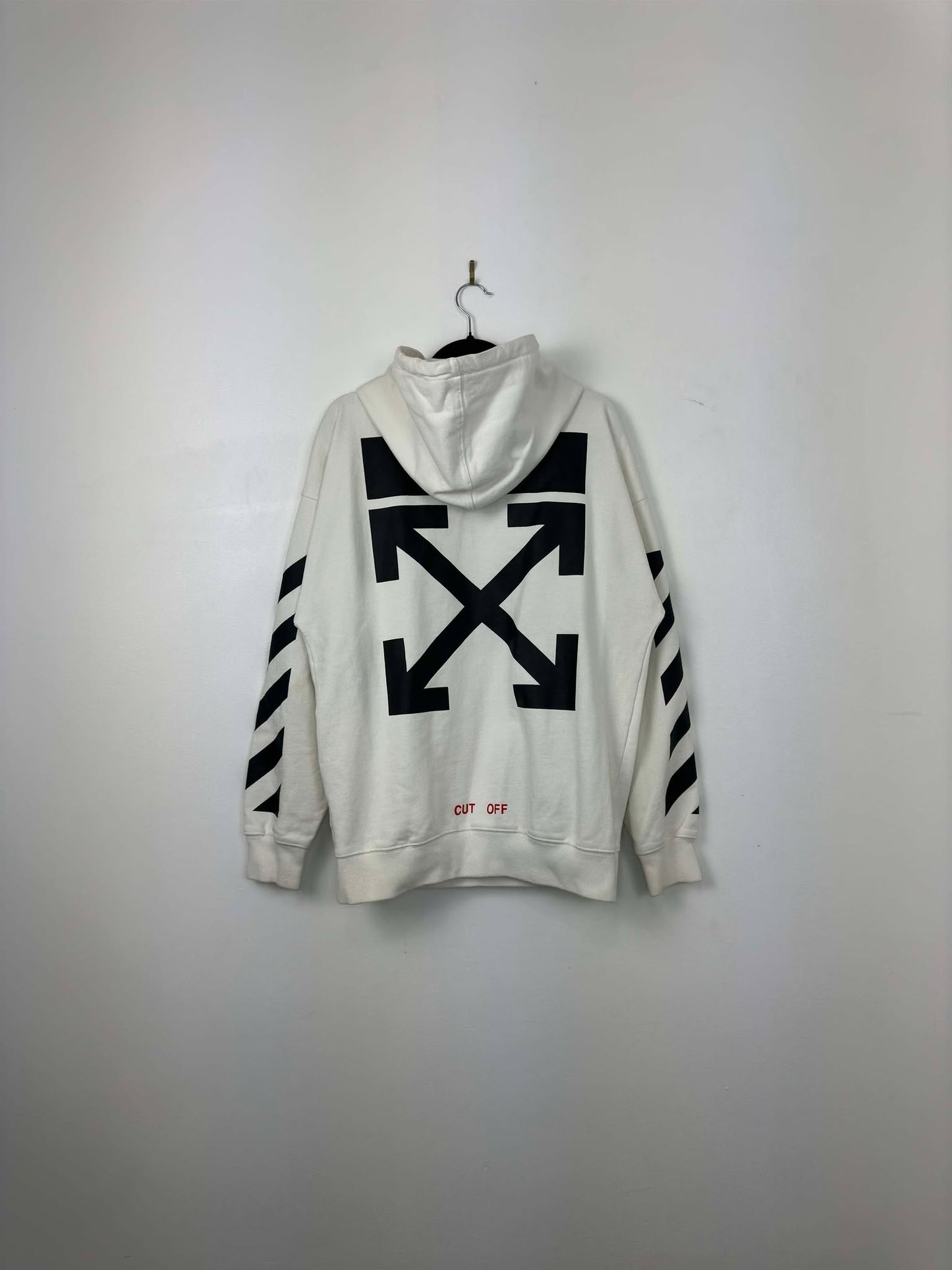 Off White x Arrows x Caravaggio Annunciation x Full Graphic White Pullover Hoodie - XL