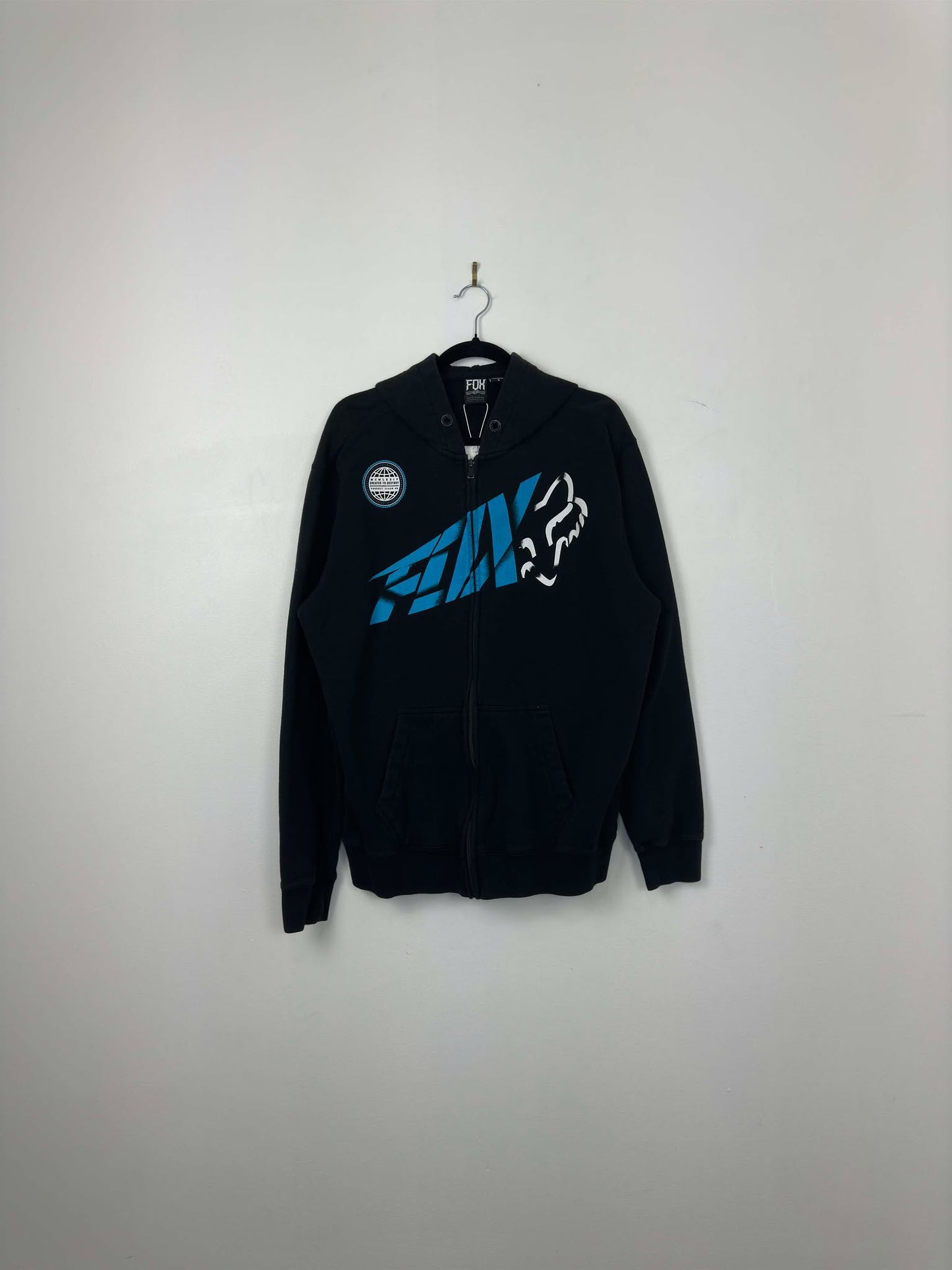Y2K x FOX x Created to Destroy x Black Essential Full Zip Hoodie - L