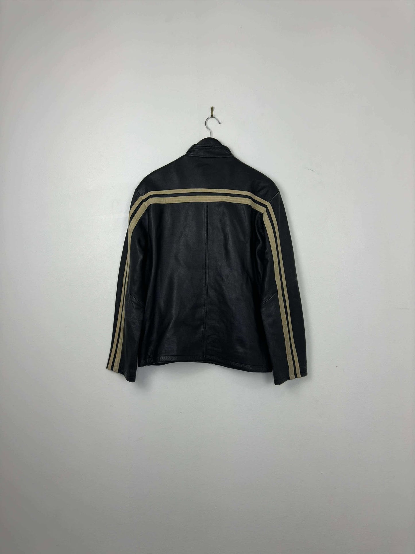 VTG x Real Leather Garments x Biker Style x Black Genuine Leather Jacket - L
