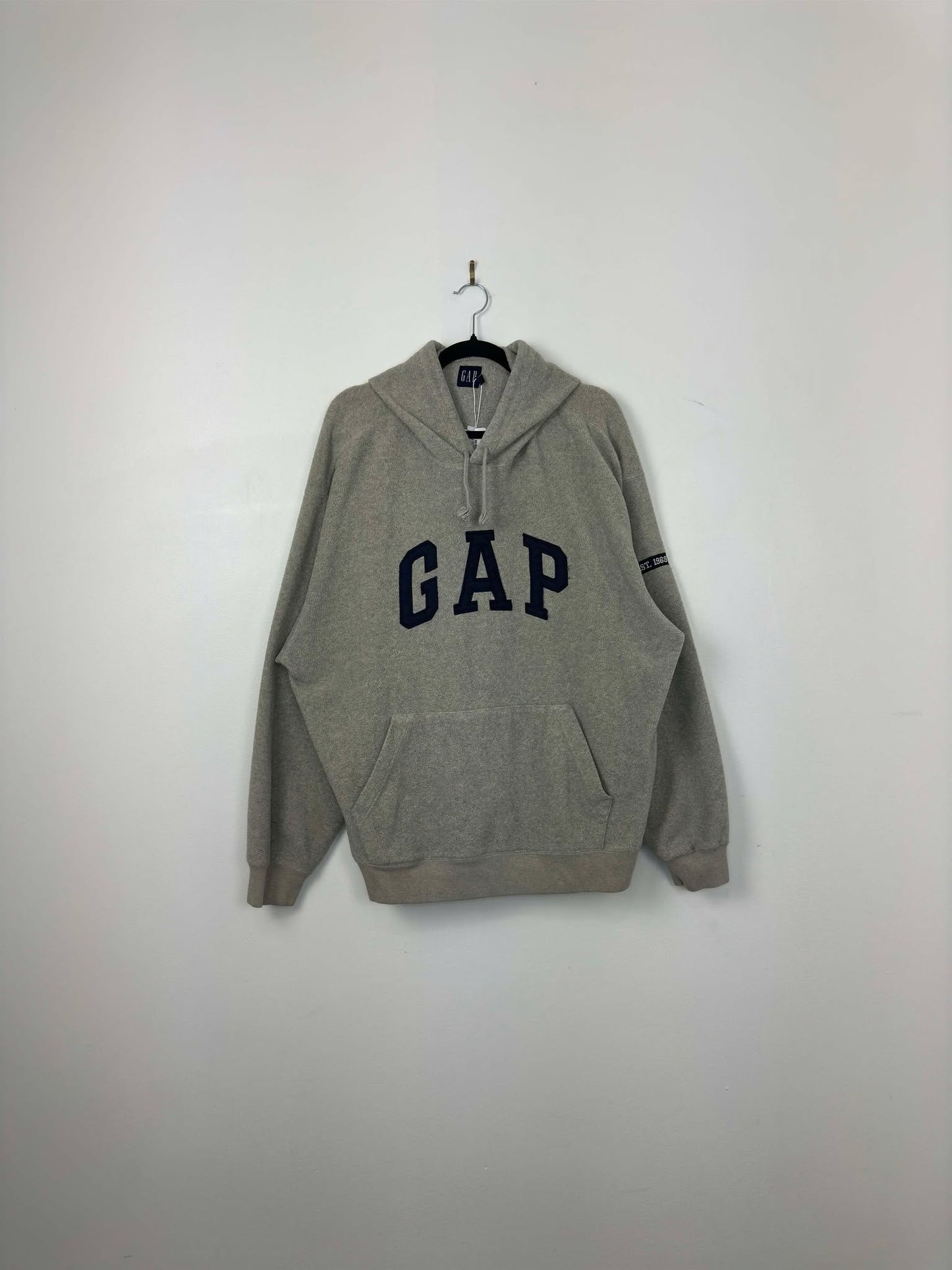GAP x Beige Sherpa Fleece Type Pullover Hoodie - L