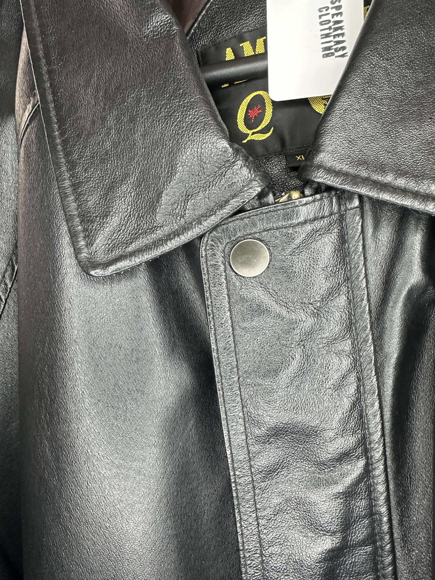 VTG x Amanati x Alberta Mustang Auto Club x Black Genuine Leather Jacket - XL