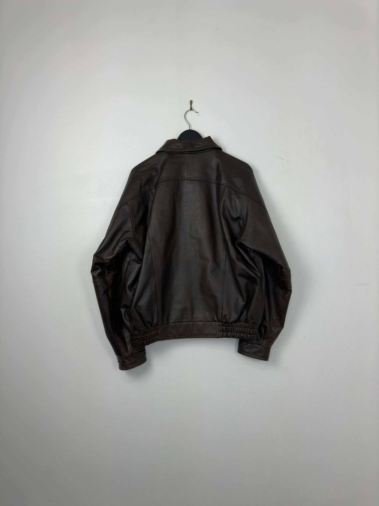 VTG x Burk's Bay x Wilbur-Ellis Crop Meeting x Brown Genuine Leather Jacket - L