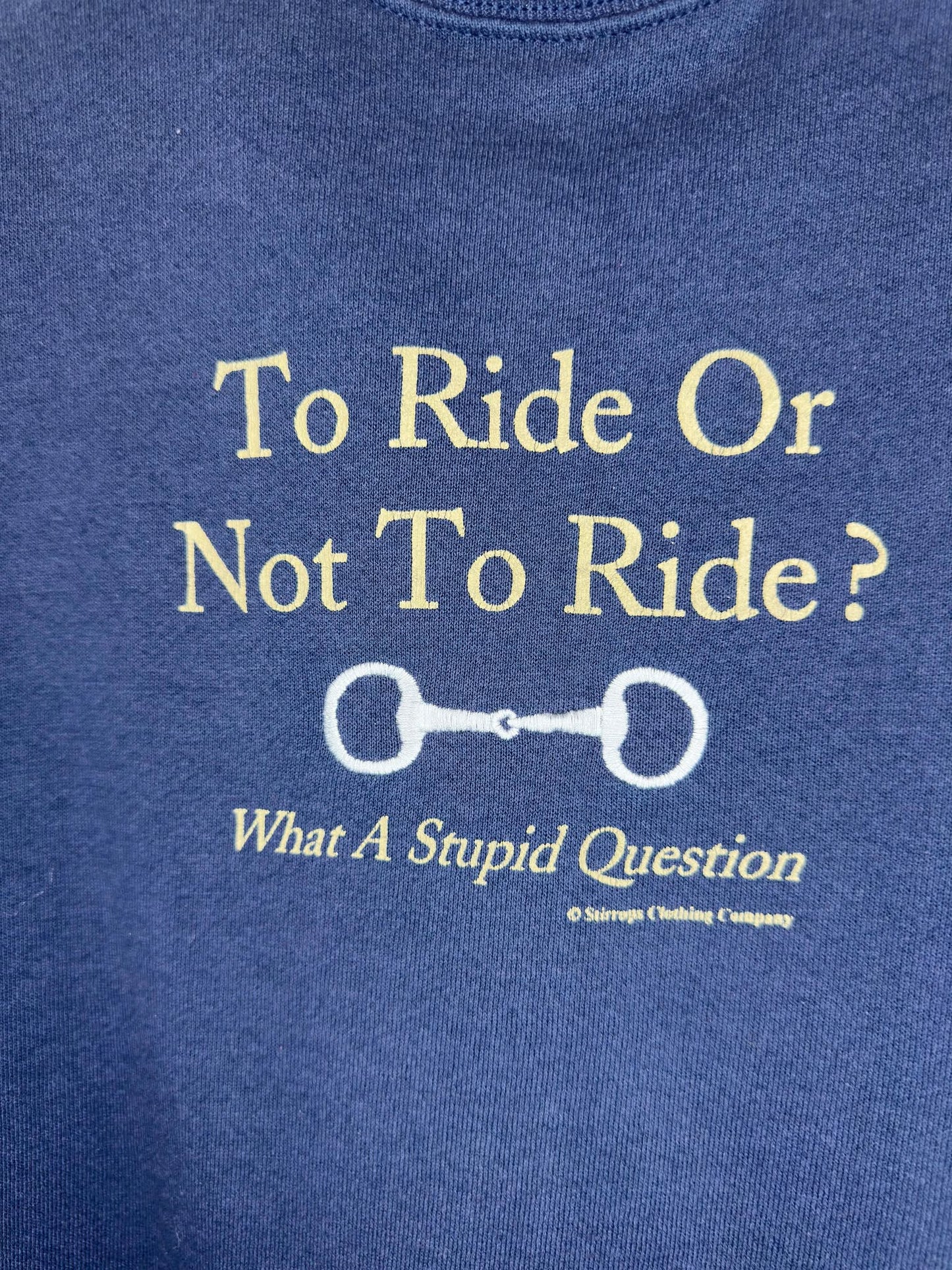VTG x LEE x To Ride or Not to Ride? Graphic x Navy Pullover Crewneck - XL