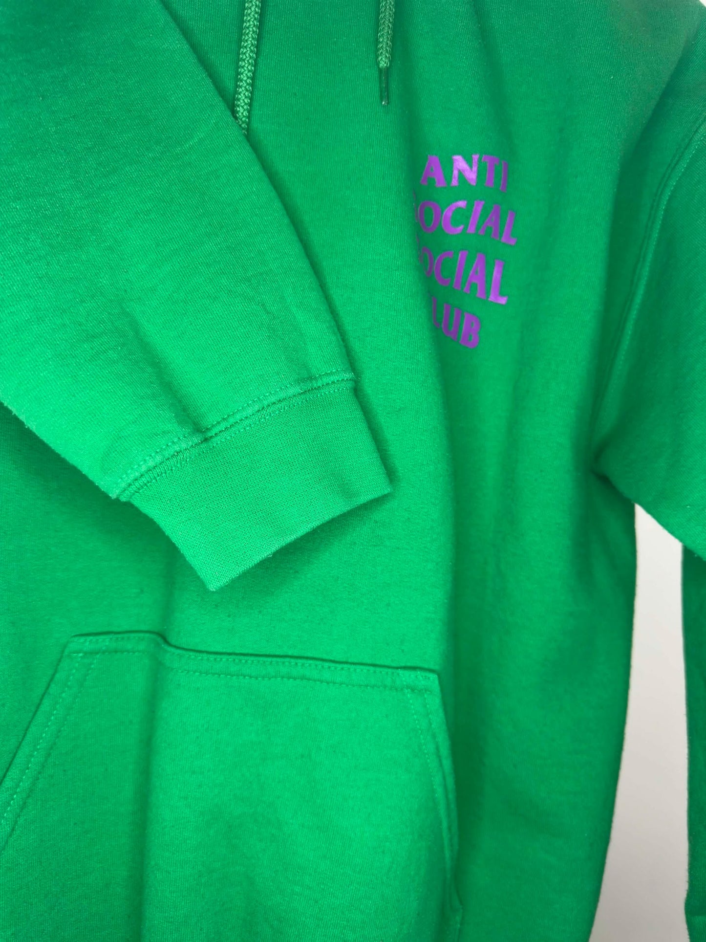 Anti Social Social Club x Purple Logo Pullover Essential Green Hoodie - M