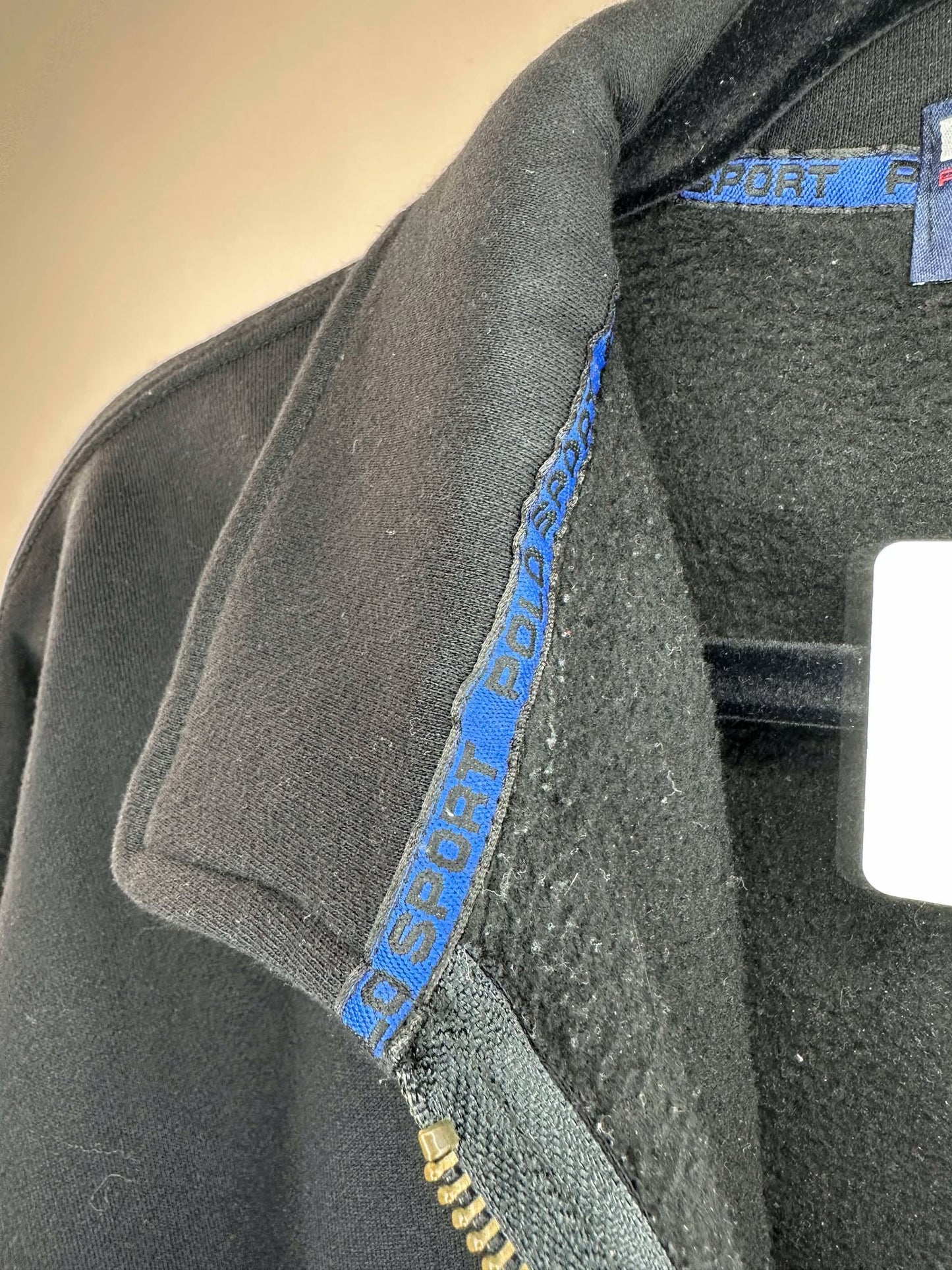 VTG x Polo Sport x Ralph Lauren x Black Quarterzip Collared Pullover - XL