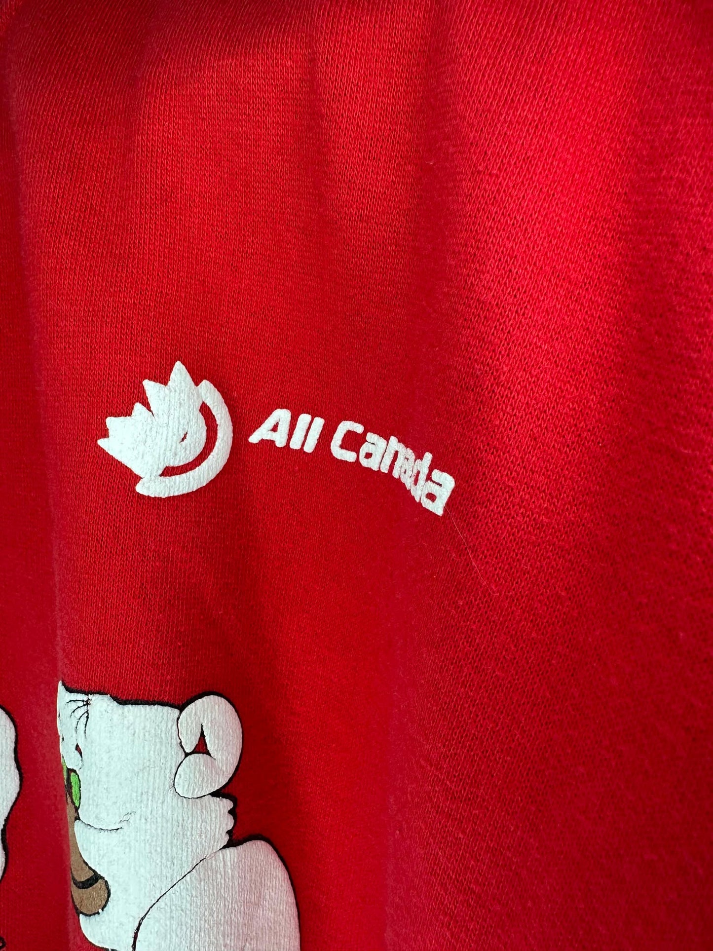 VTG x All Canada x Curling Bears x Red Pullover Crewneck - XL