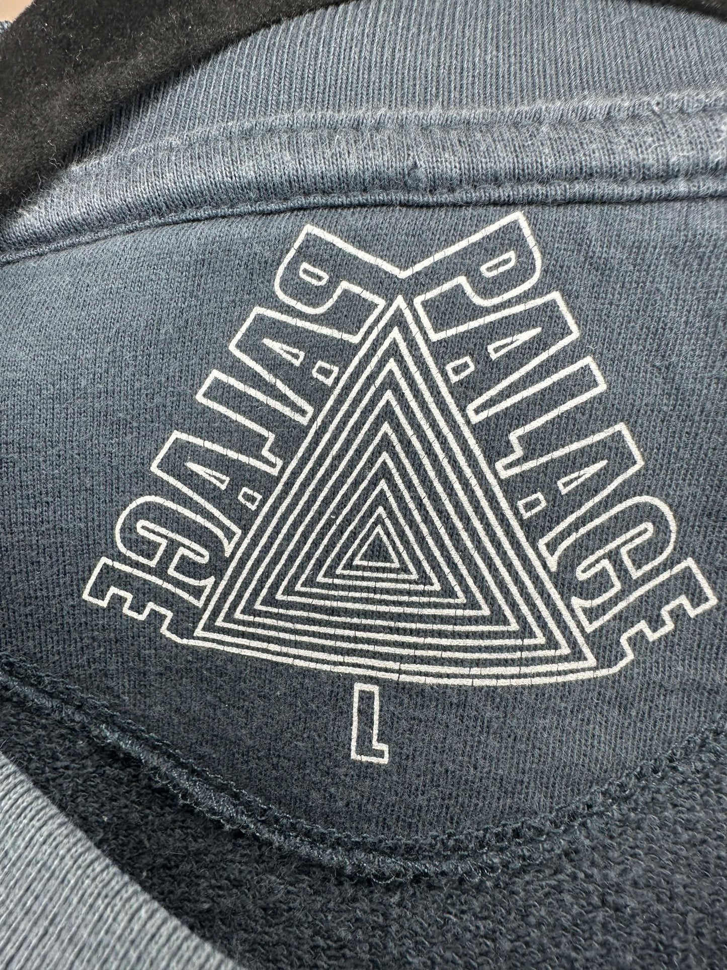 PALACE x Dark Blue Tri Logo Pullover Crewneck - L