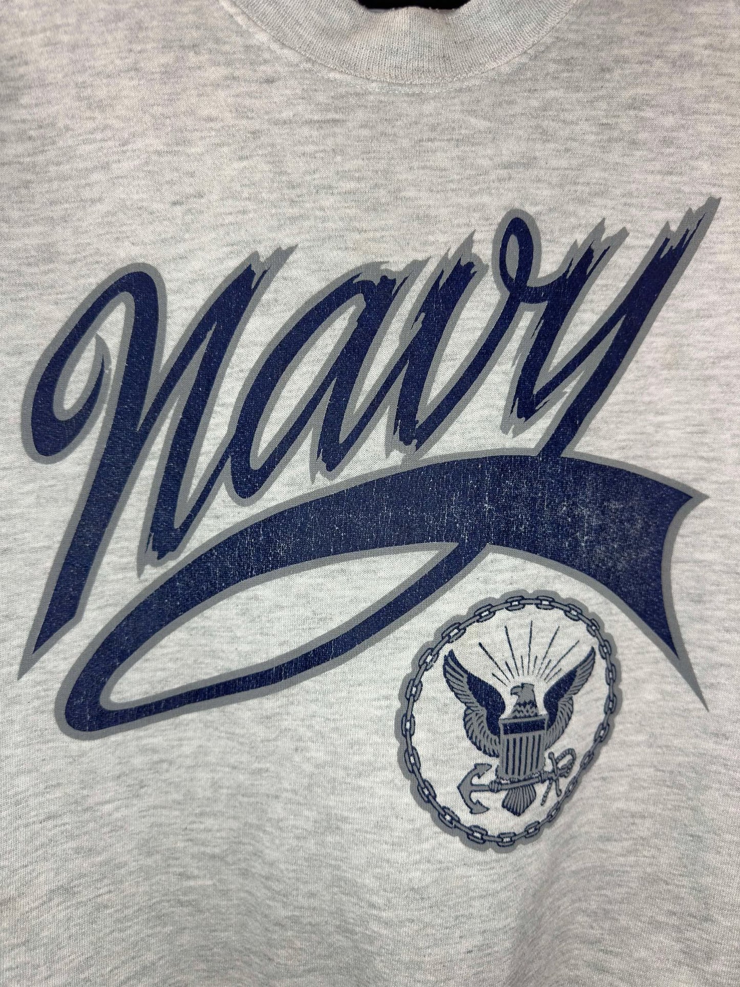 VTG x LEE x United States NAVY x Grey Pullover Crewneck - L
