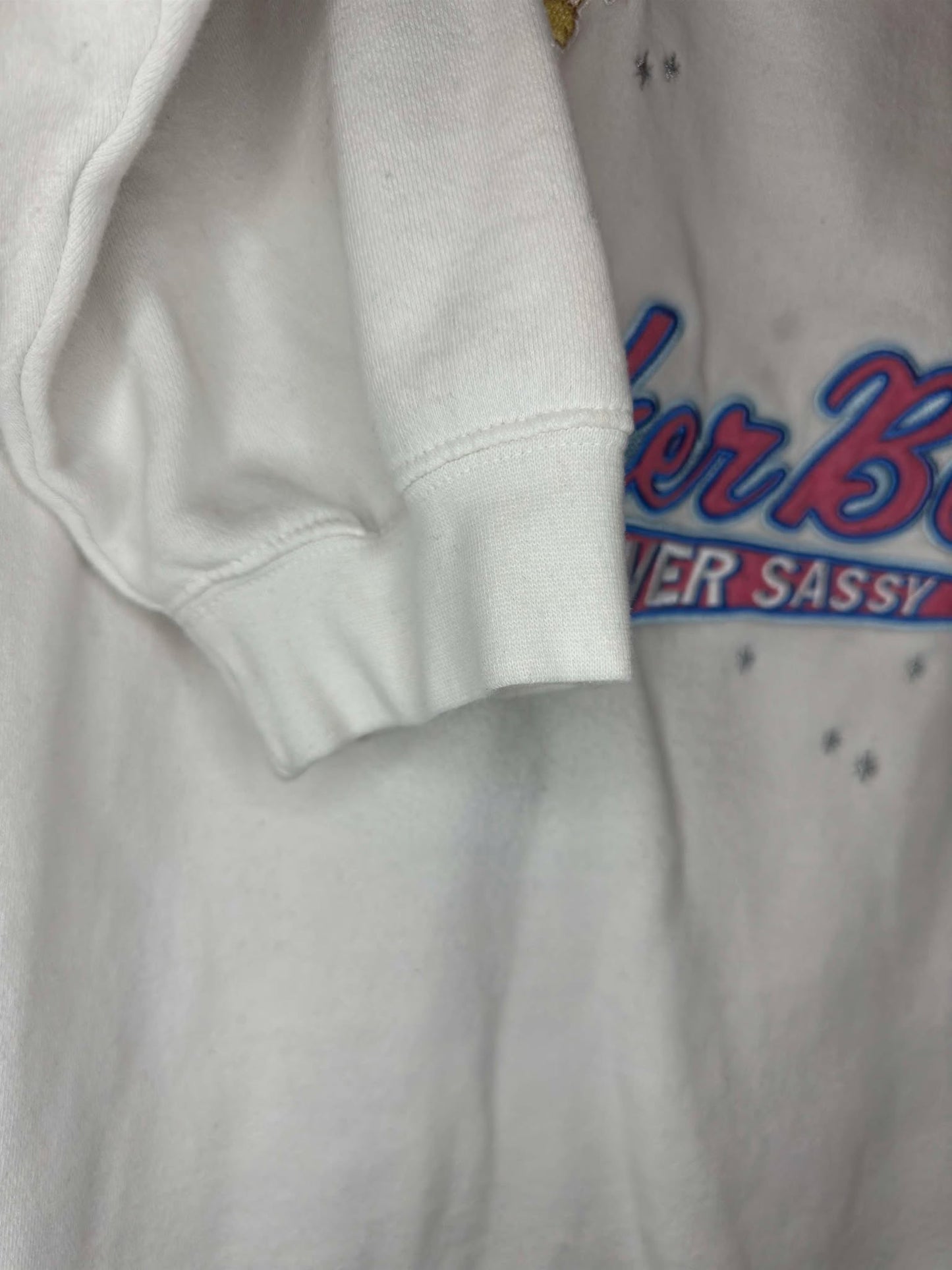 VTG x Disney x Tinker Bell Forever Sassy x White Embroidered Pullover Crewneck - XXL