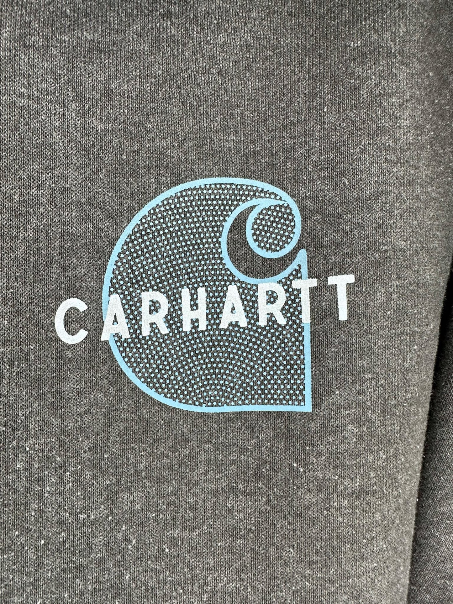 Carhartt x Chest Graphic Logo x Grey Pullover Hoodie - Women's L