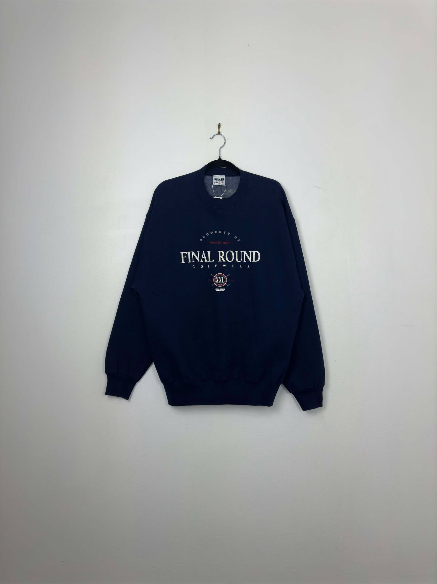 VTG x Freeman Sports x Property of Final Round Golf Wear x Navy Pullover Crewneck - L
