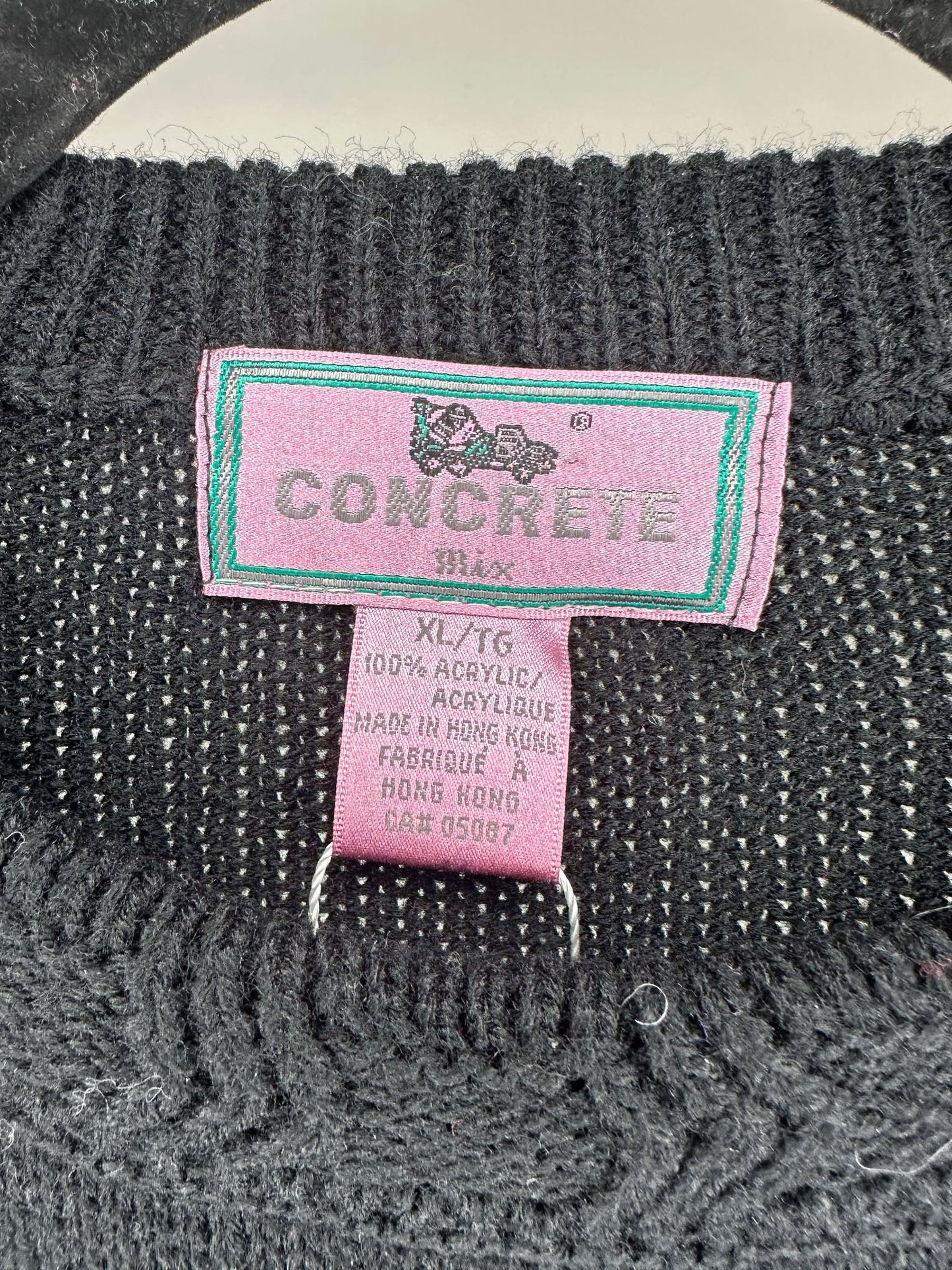 VTG x Concrete Mix x Purple Orange Black Aztec Pullover Knit Sweater - XL