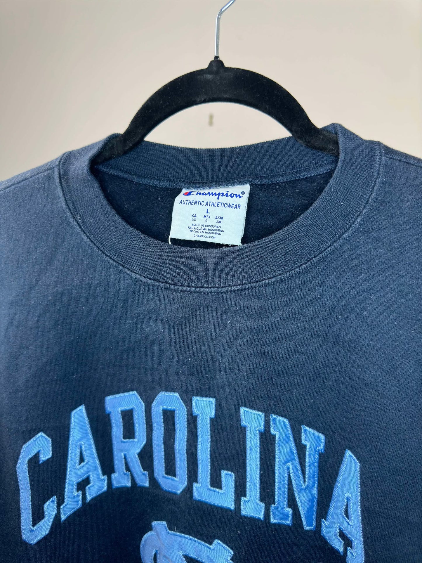 Champion x North Carolina University x Black Pullover Crewneck - L