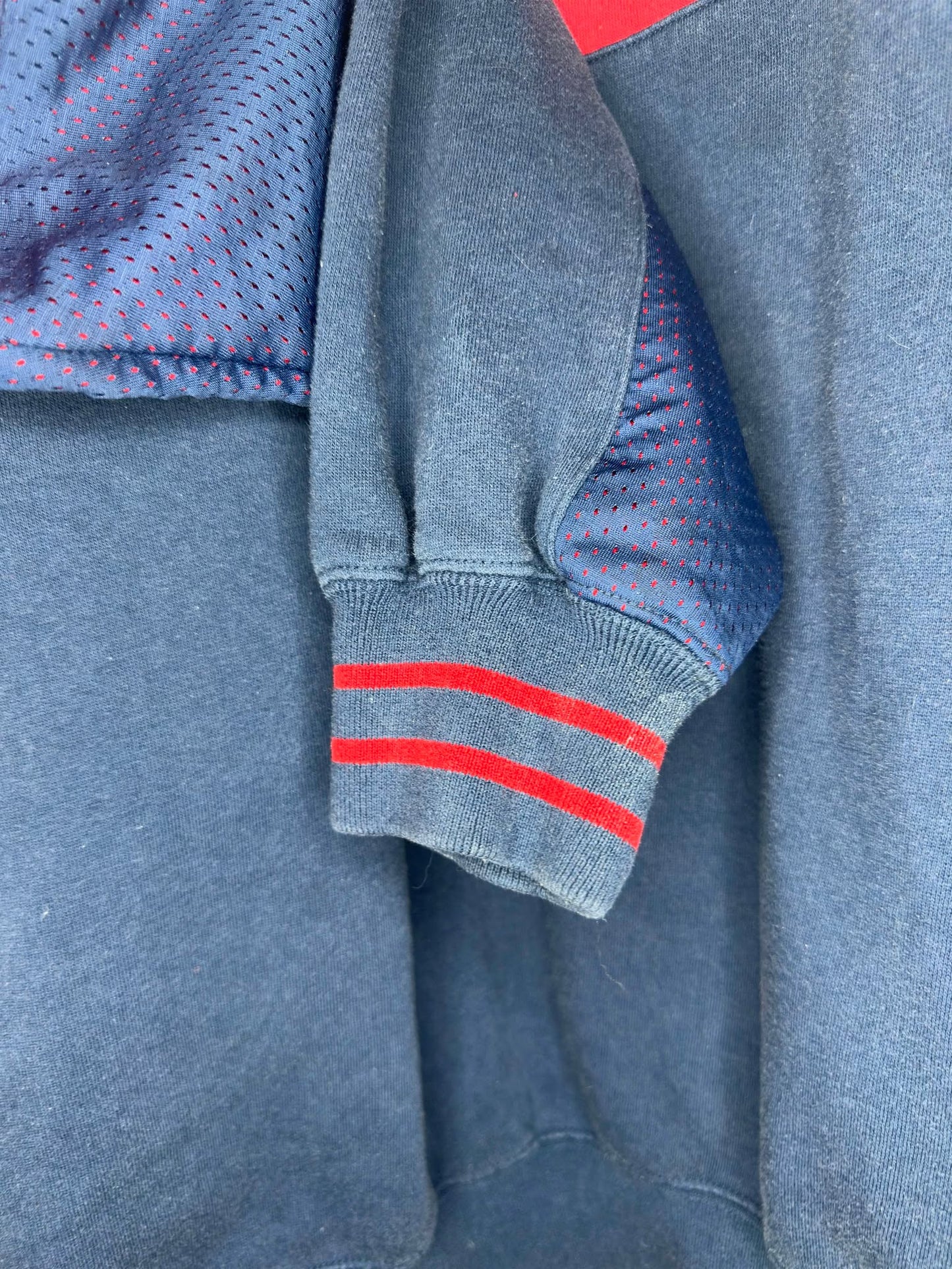 VTG x MLB x LEE x Cleveland Indians "Guardians" x Navy Red V-Neck Pullover Crewneck - XXL