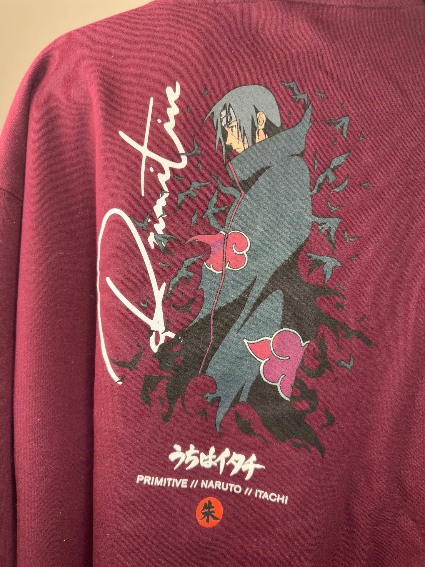 BNWT x Primitive x Naruto Shippuden x Uchiha Itachi x Maroon Pullover Hoodie - XL