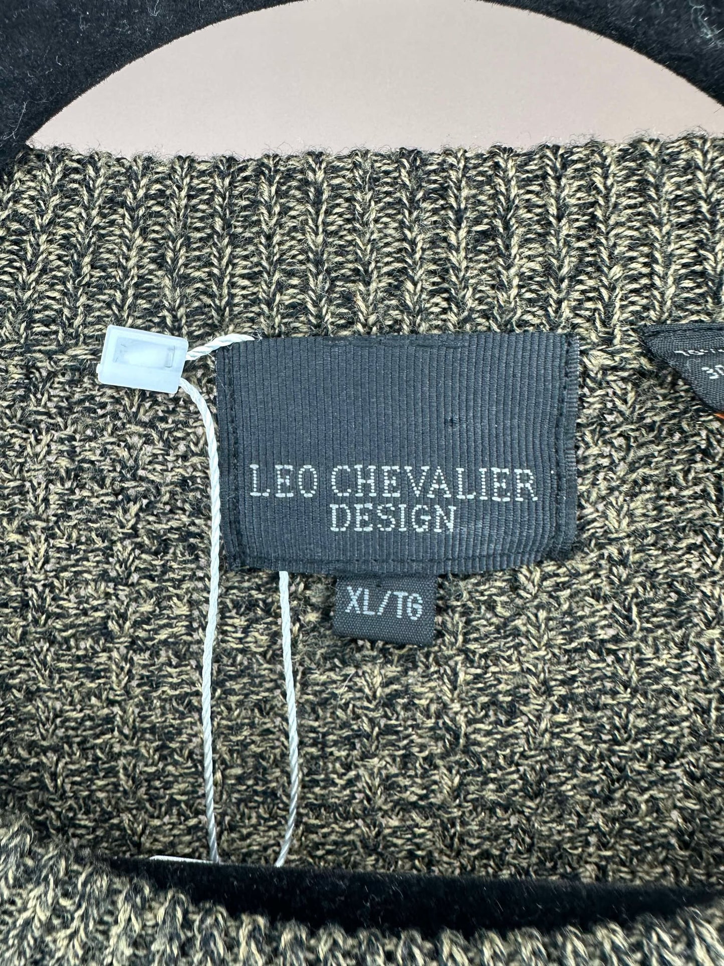 VTG x Leo Chevalier Design x Front 3D Knit Pattern Pullover Sweater - XL