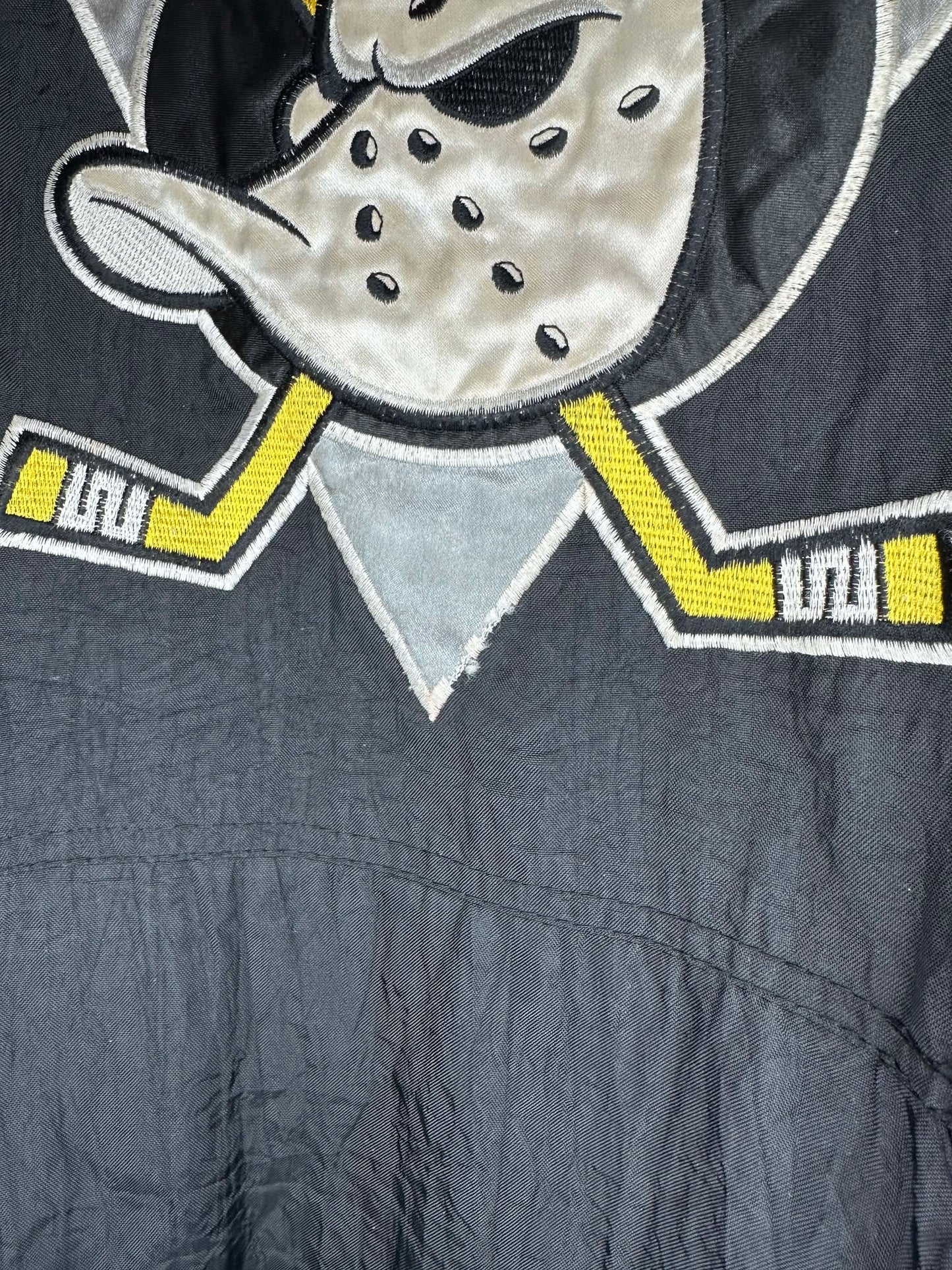 VTG x NHL x Starter x Anaheim Mighty Ducks x Black Quarter Zip Heavy Insulated Jacket - XL (See Measurements)