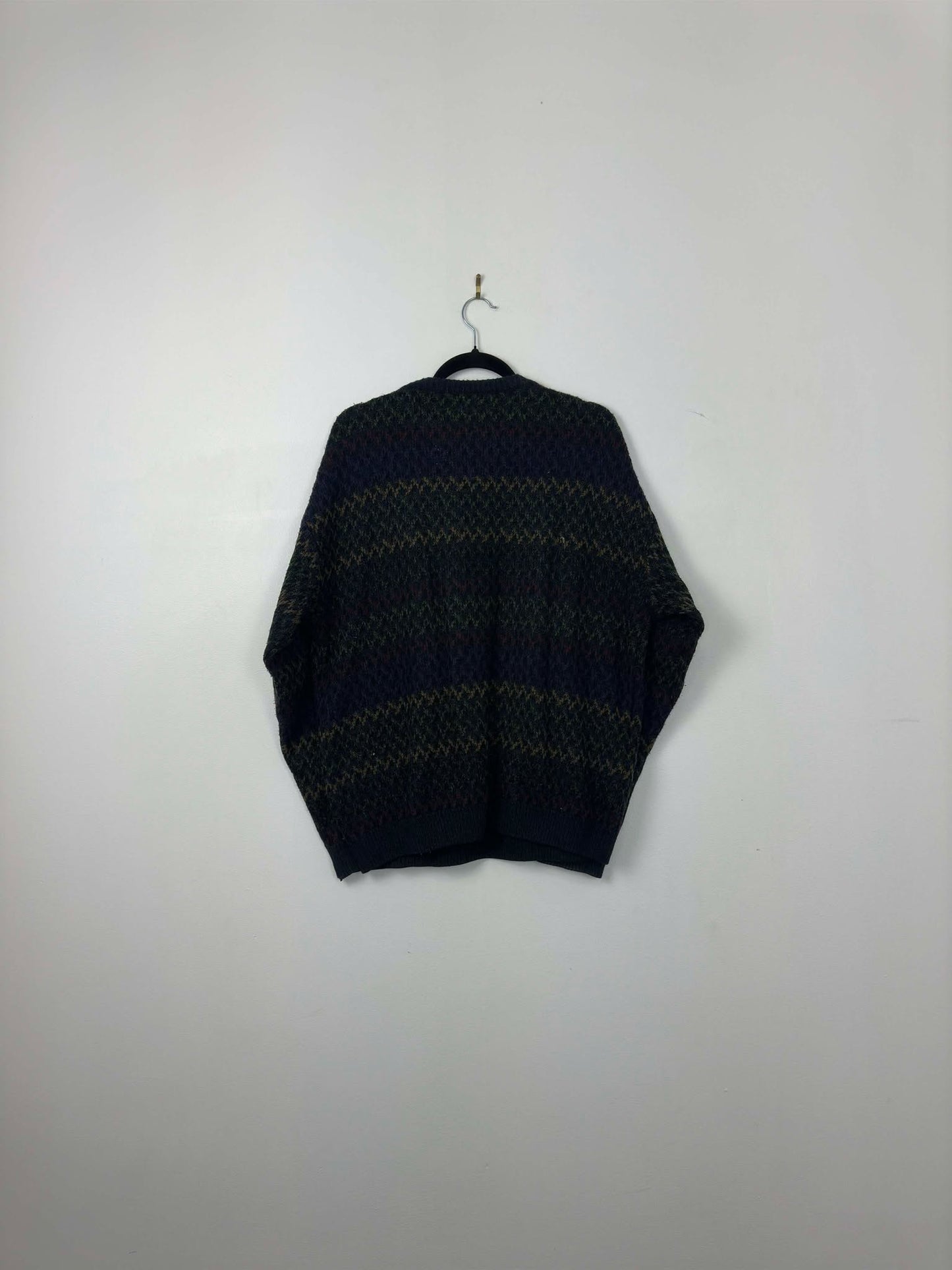 VTG x Profilo Classics x Rainbow Color Pattern Pullover Knit Sweater - L