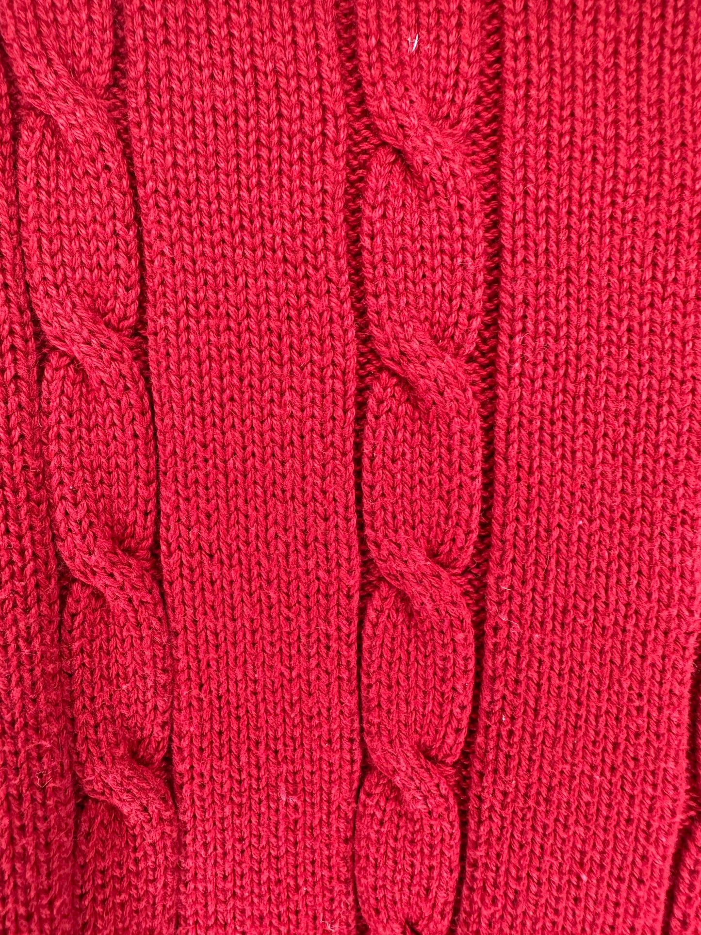 Y2K x Tommy Hilfiger x Red Pullover 3D Knit Sweater - S