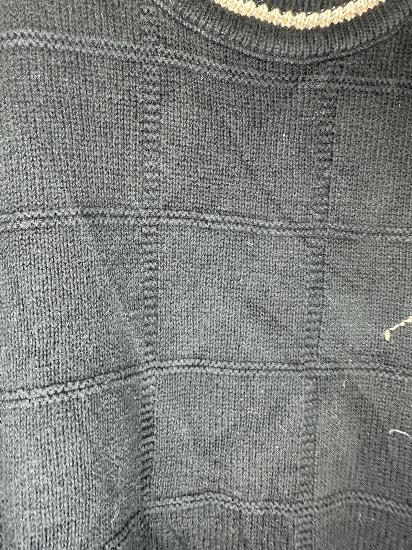 VTG x CARMEL x Navy Golfing Embroidery Knit Pullover Sweater - XL
