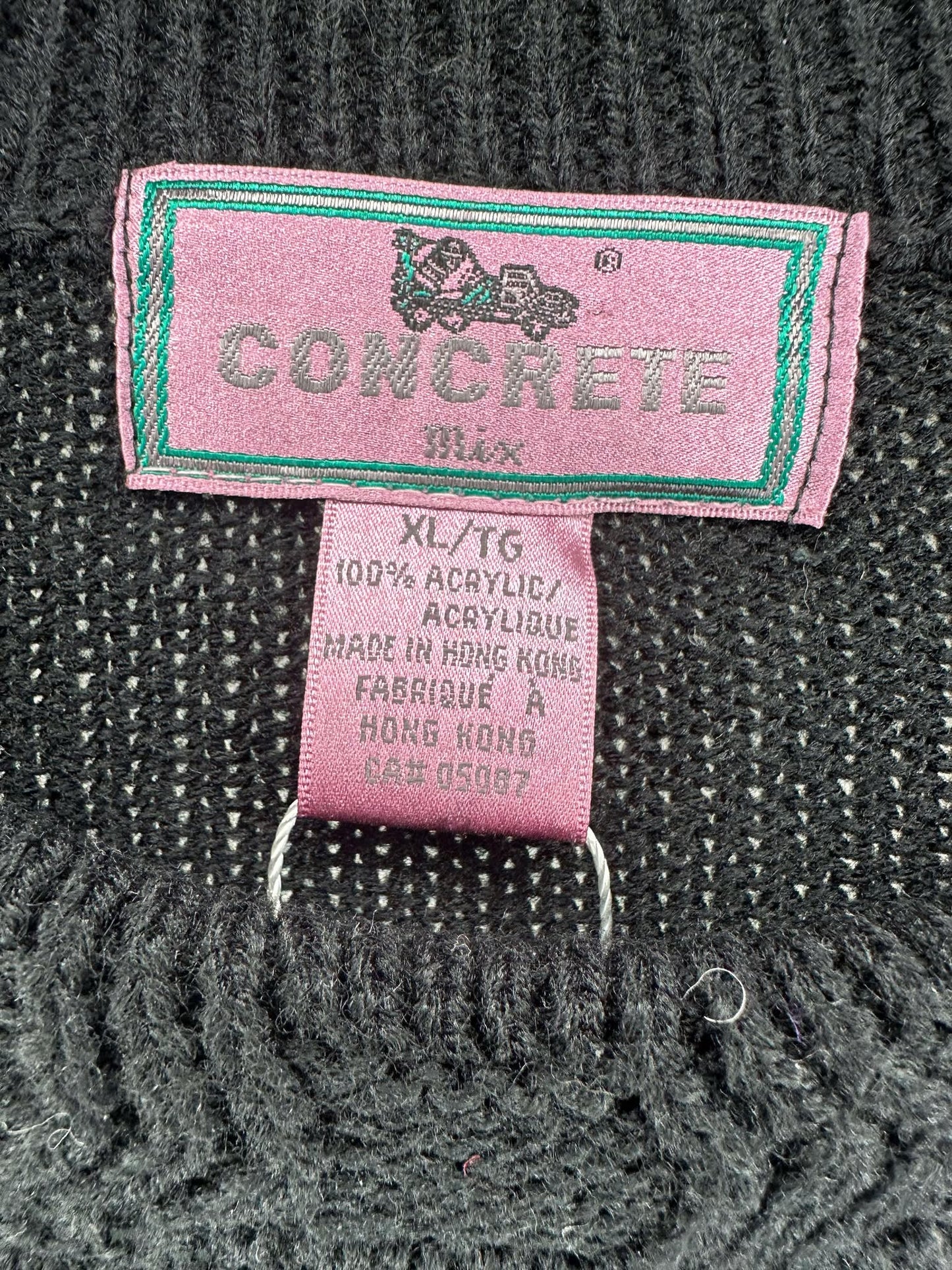 VTG x Concrete Mix x Purple Orange Black Aztec Pullover Knit Sweater - XL