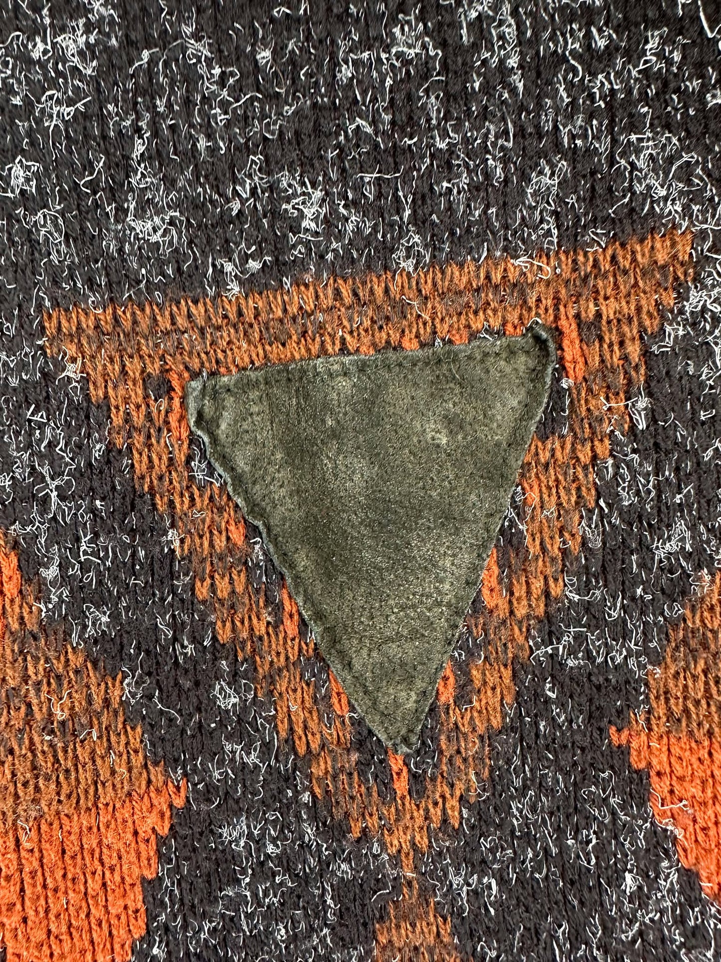 VTG x Julio Mati x Dark Orange Black Aztec Pullover Knit Sweater - L