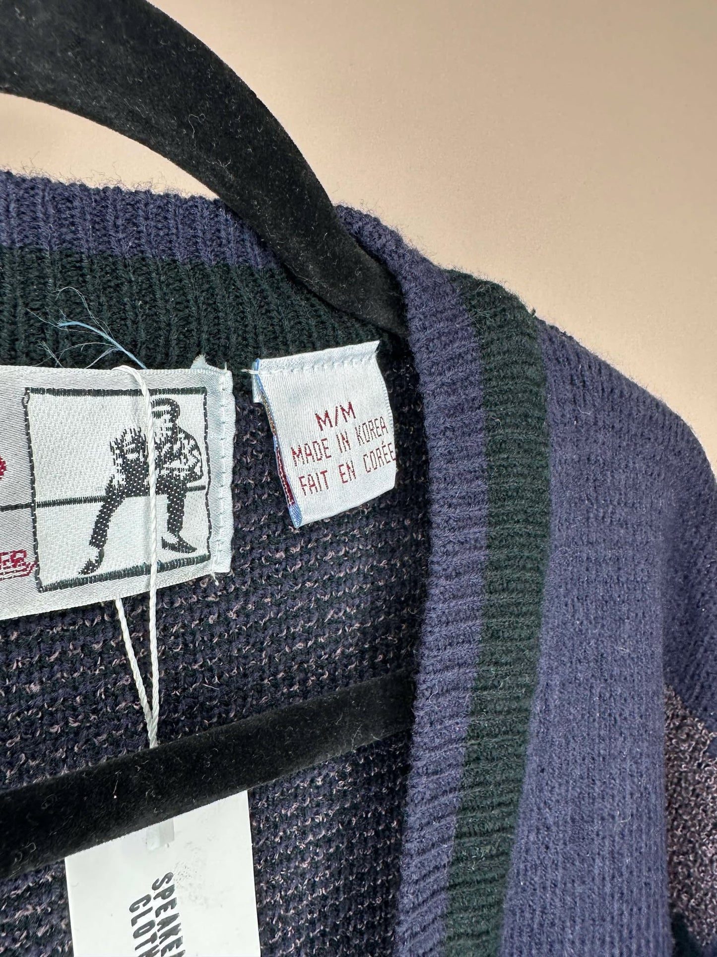 VTG x Nino Foriero x Black Violet Crazy Pattern Button Up Knit Cardigan - M