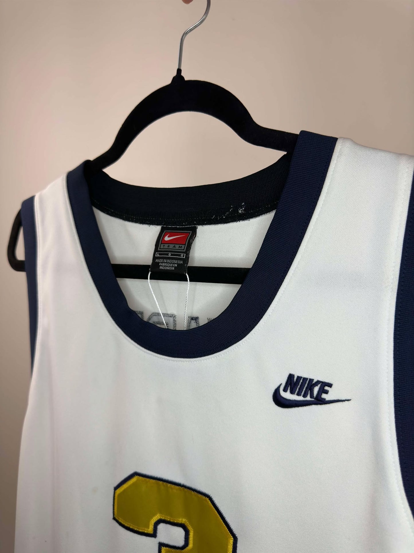 VTG x NIKE x NCAA x Marquette University x Dwayne Wade x White Blue Basketball Jersey - L
