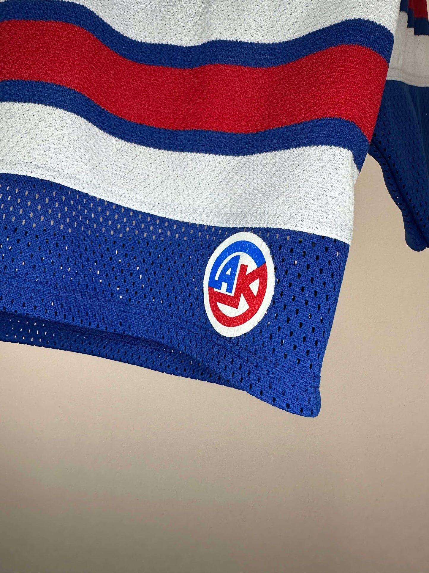 VTG x Athletic Knits x BMO x Blue Long Sleeve Hockey Jersey - M