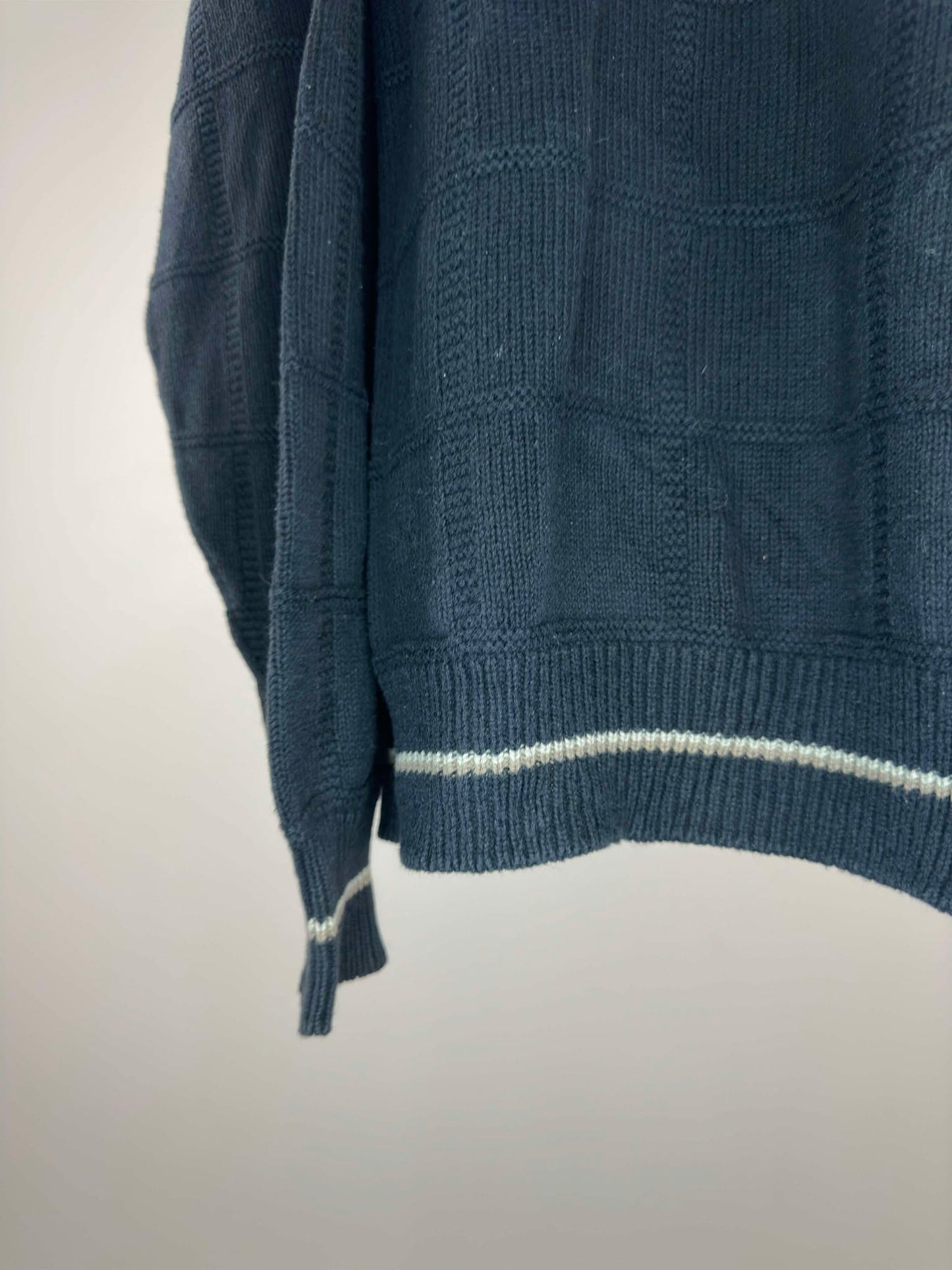 VTG x CARMEL x Navy Golfing Embroidery Knit Pullover Sweater - XL