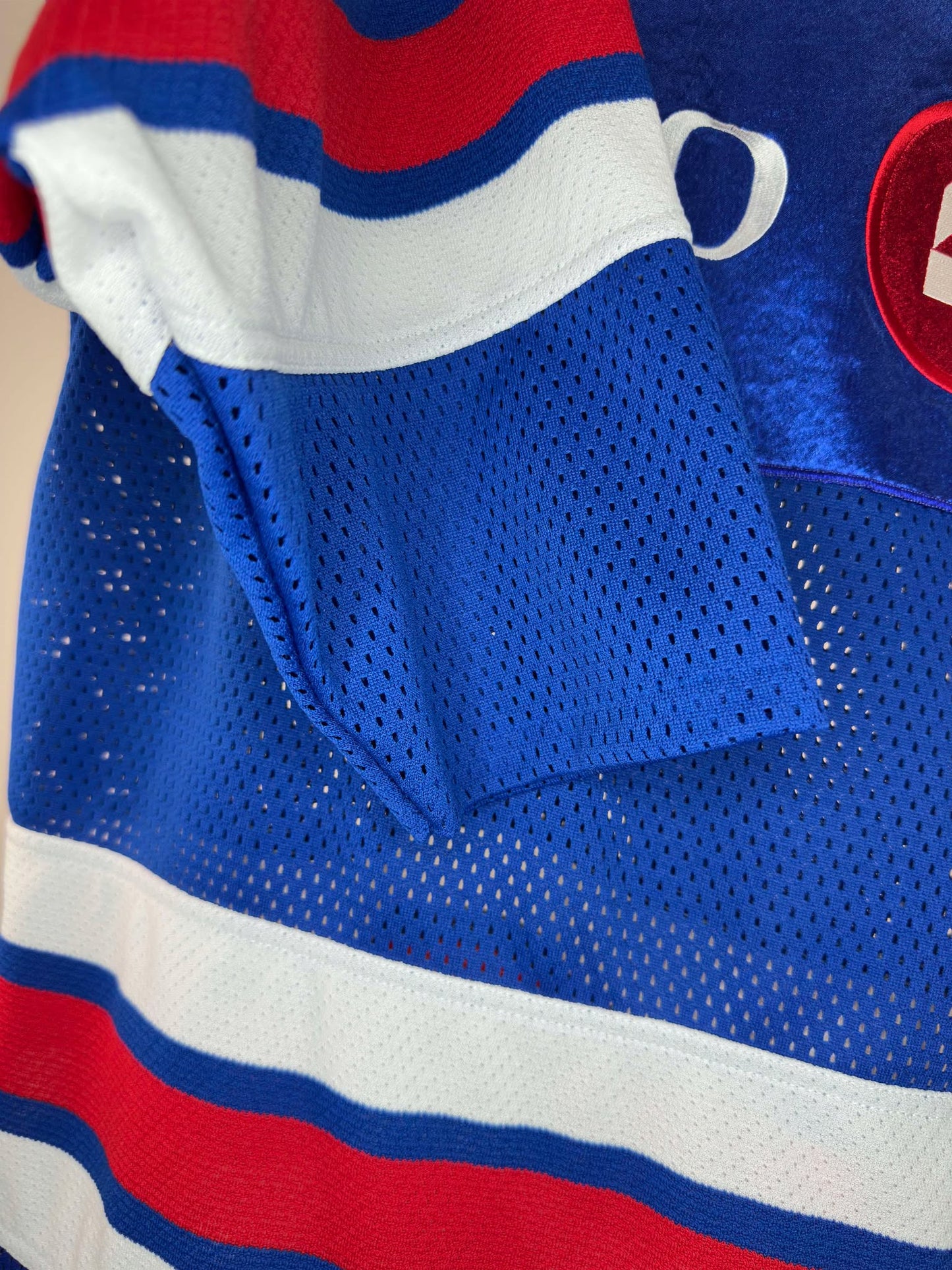 VTG x Athletic Knits x BMO x Blue Long Sleeve Hockey Jersey - M