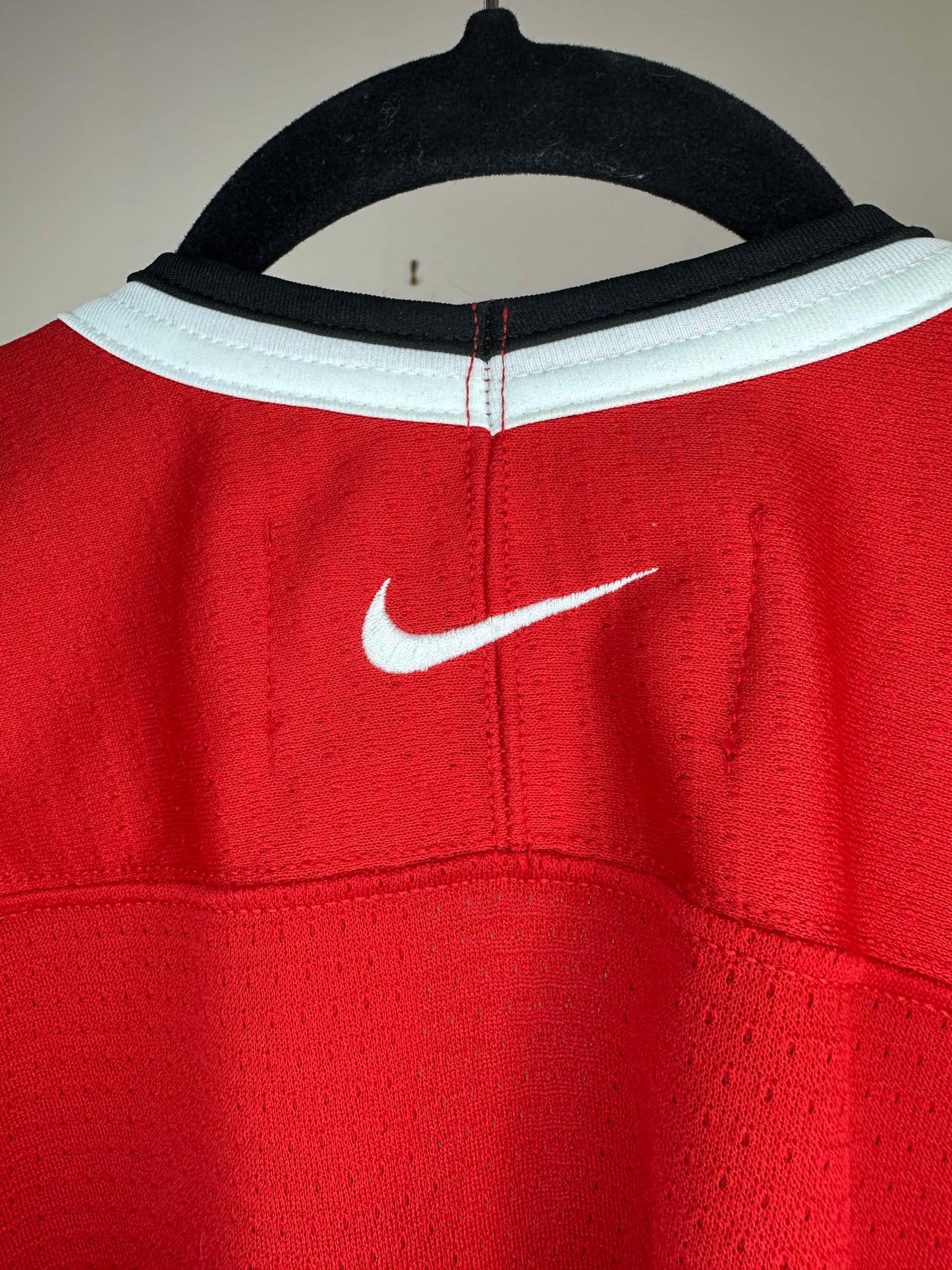 VTG x Team Nike x Team CANADA x Red Long Sleeve Hockey Jersey - XL