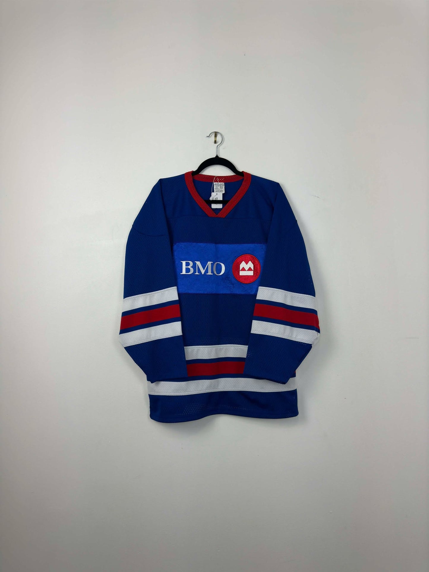 VTG x Athletic Knits x BMO x Blue Long Sleeve Hockey Jersey - M
