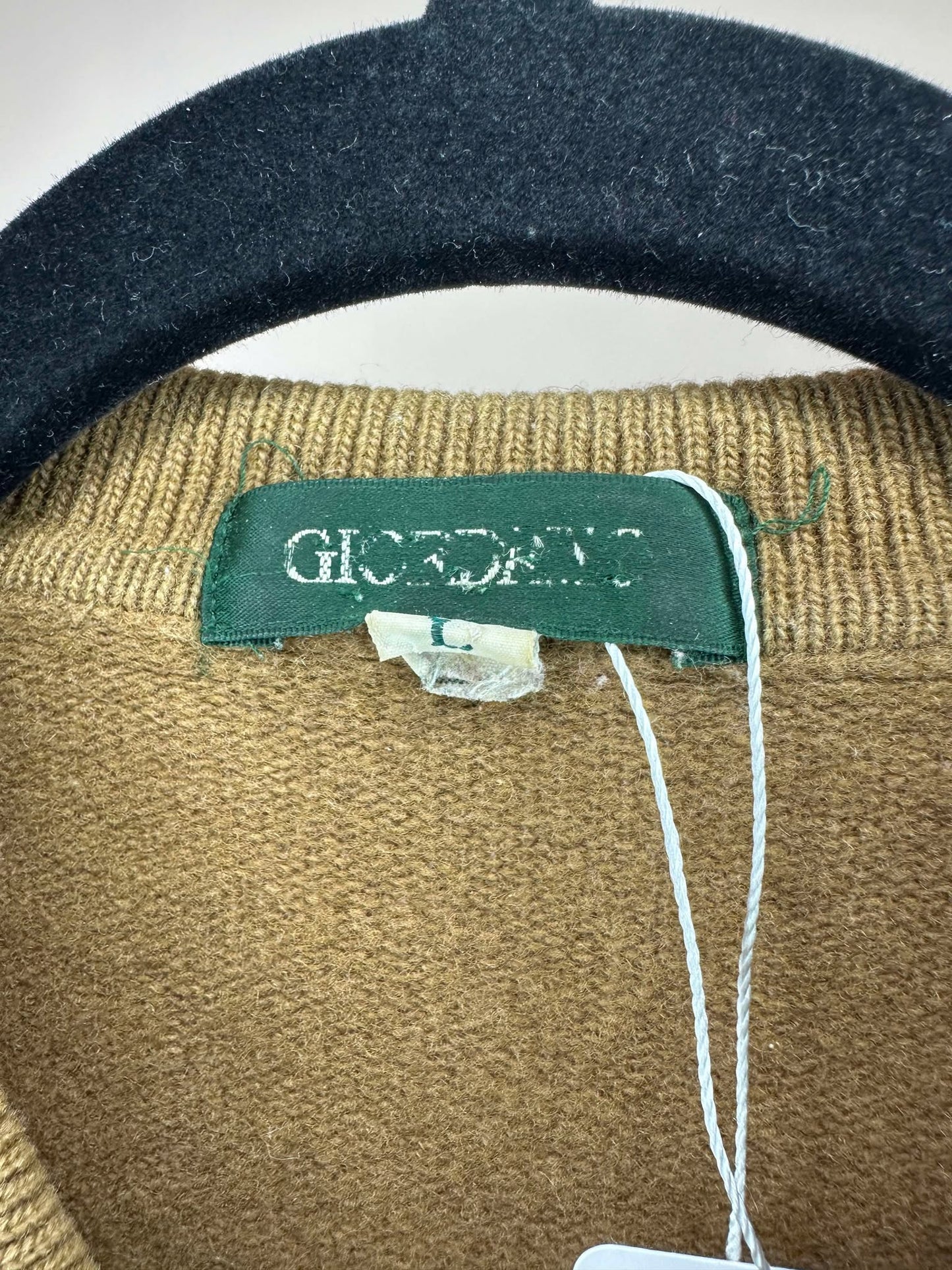 VTG x Giordano x Fall Brown Leaf & Acord Collared Pullover Knit - Women's L