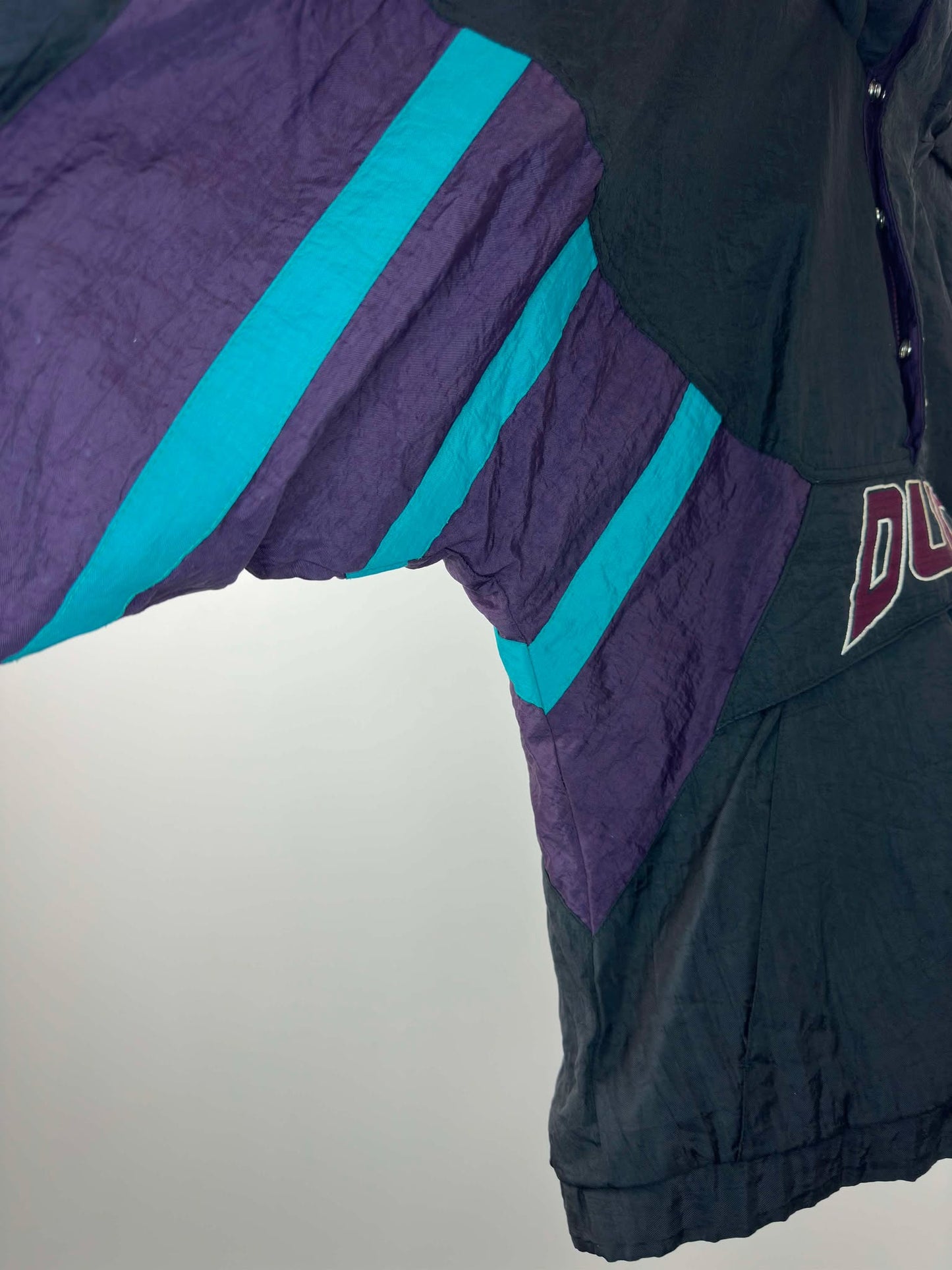 VTG x NHL x Starter x Anaheim Mighty Ducks x Black Quarter Zip Heavy Insulated Jacket - XL (See Measurements)