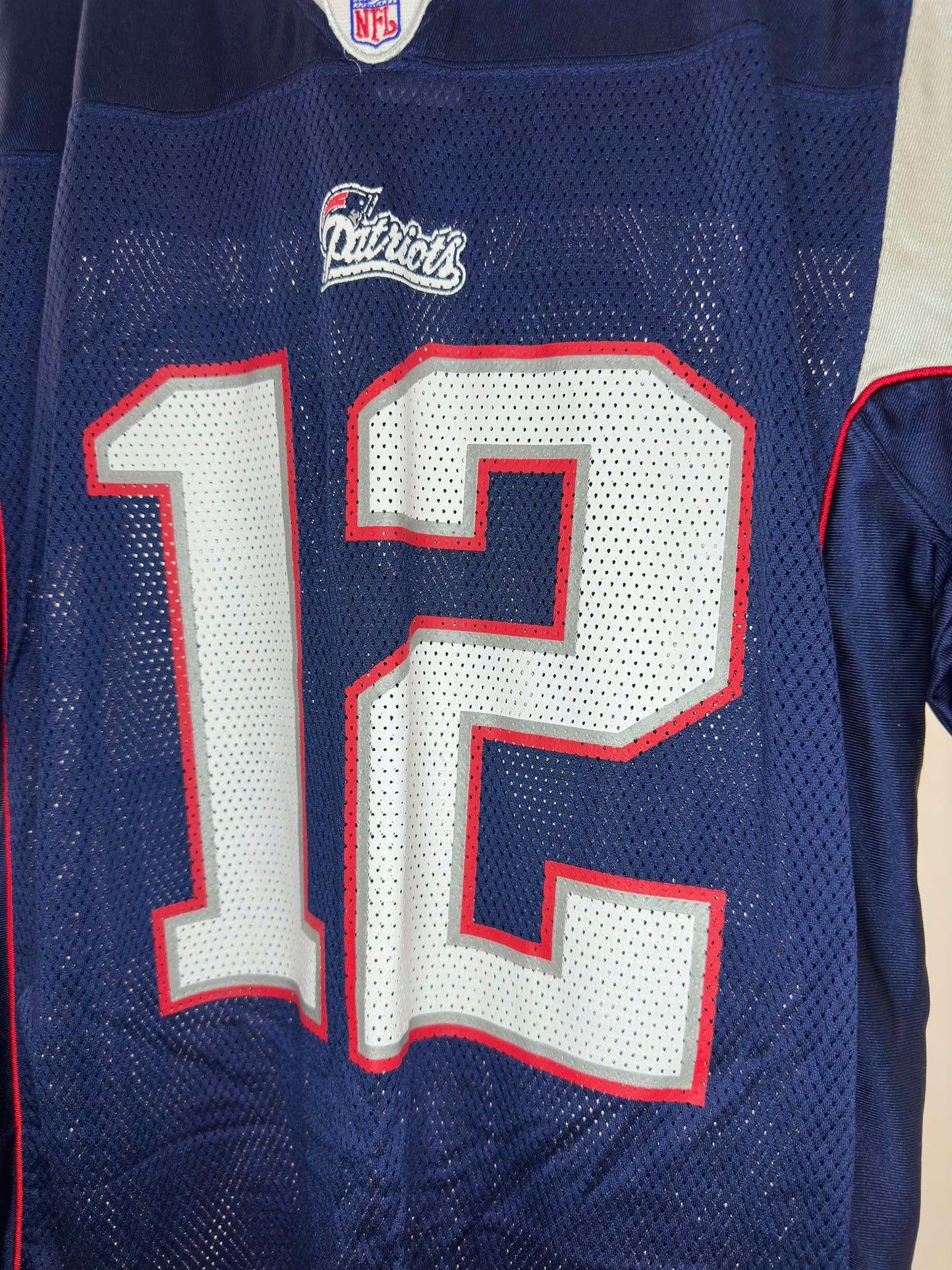 VTG x Reebok x NFL x New England Patriots x Tom Brady x Blue Football Jersey - M